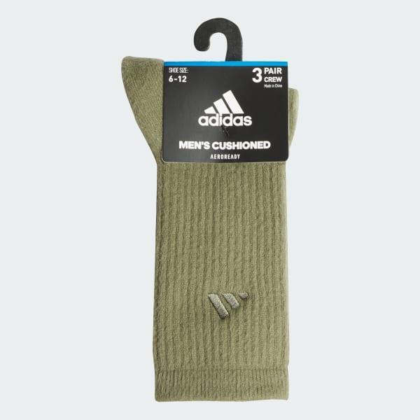 adidas Mens Cushioned Comfort 3-Pack Crew Socks Black L Product Image