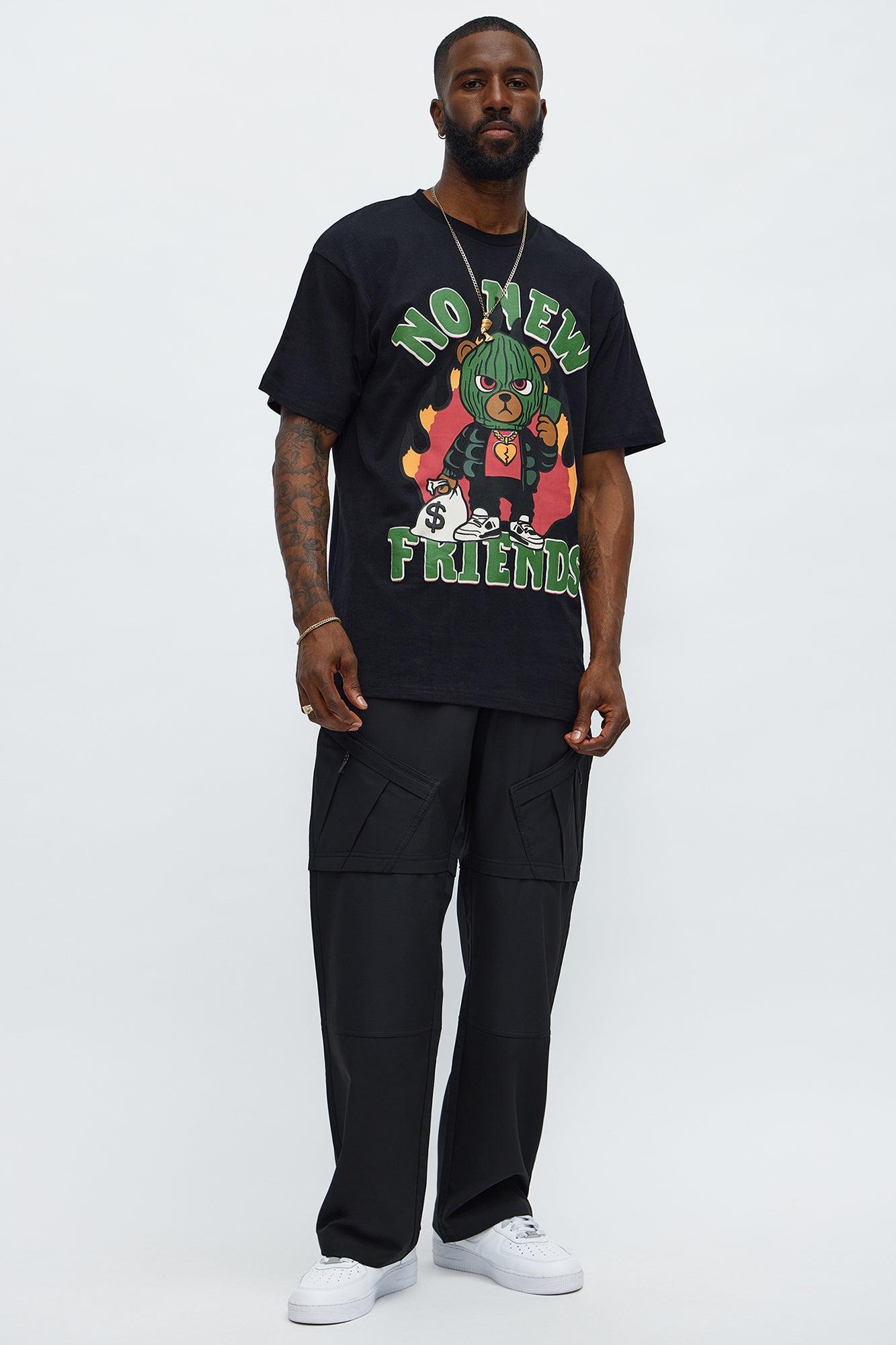 No New Friends Just New Money Short Sleeve Tee - Black Product Image