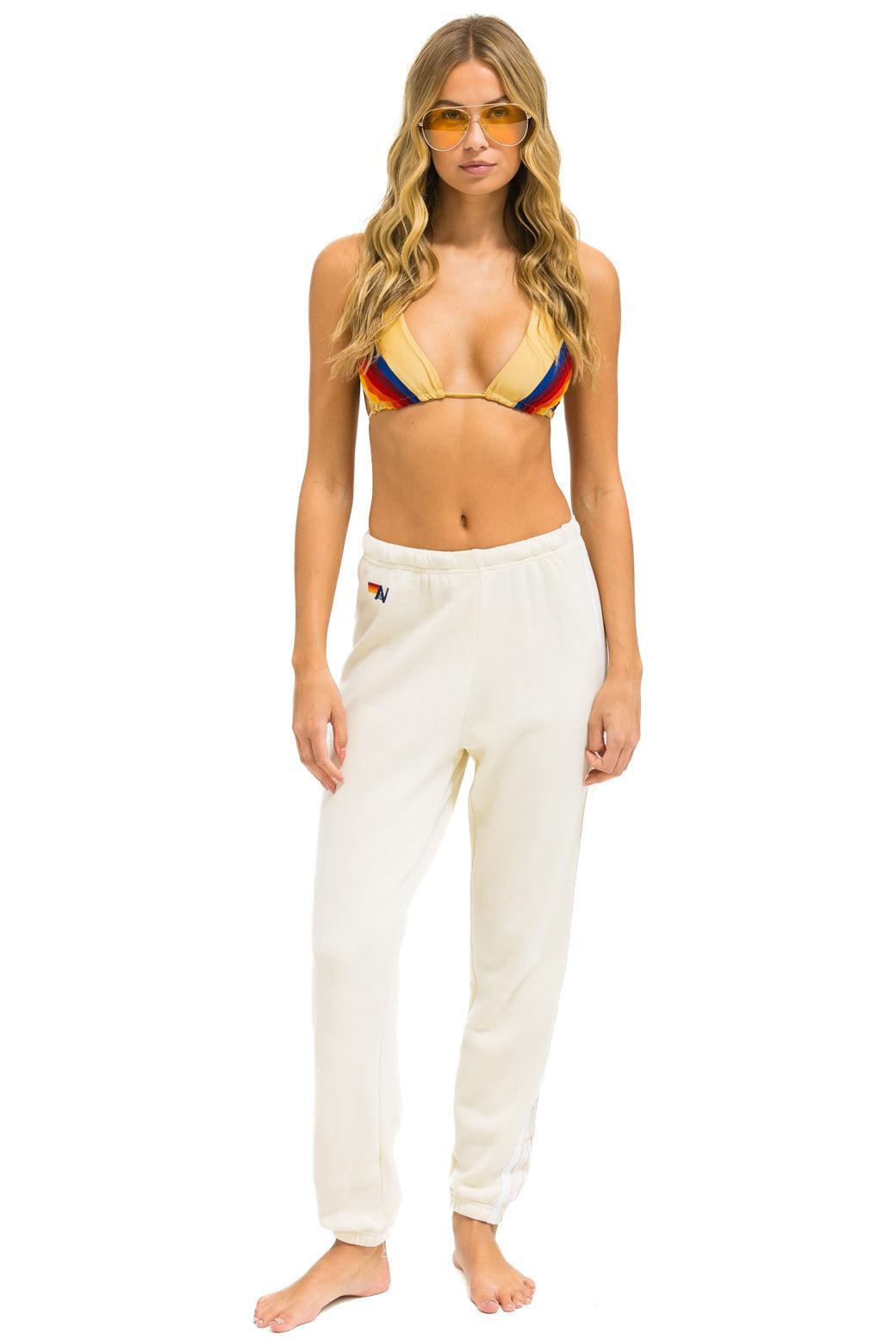 5 STRIPE SWEATPANTS - VINTAGE WHITE // WHITE // GREY Female Product Image