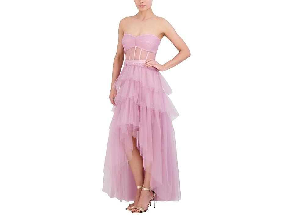 Ruffled High Low Gown BCBGMAXAZRIA Product Image