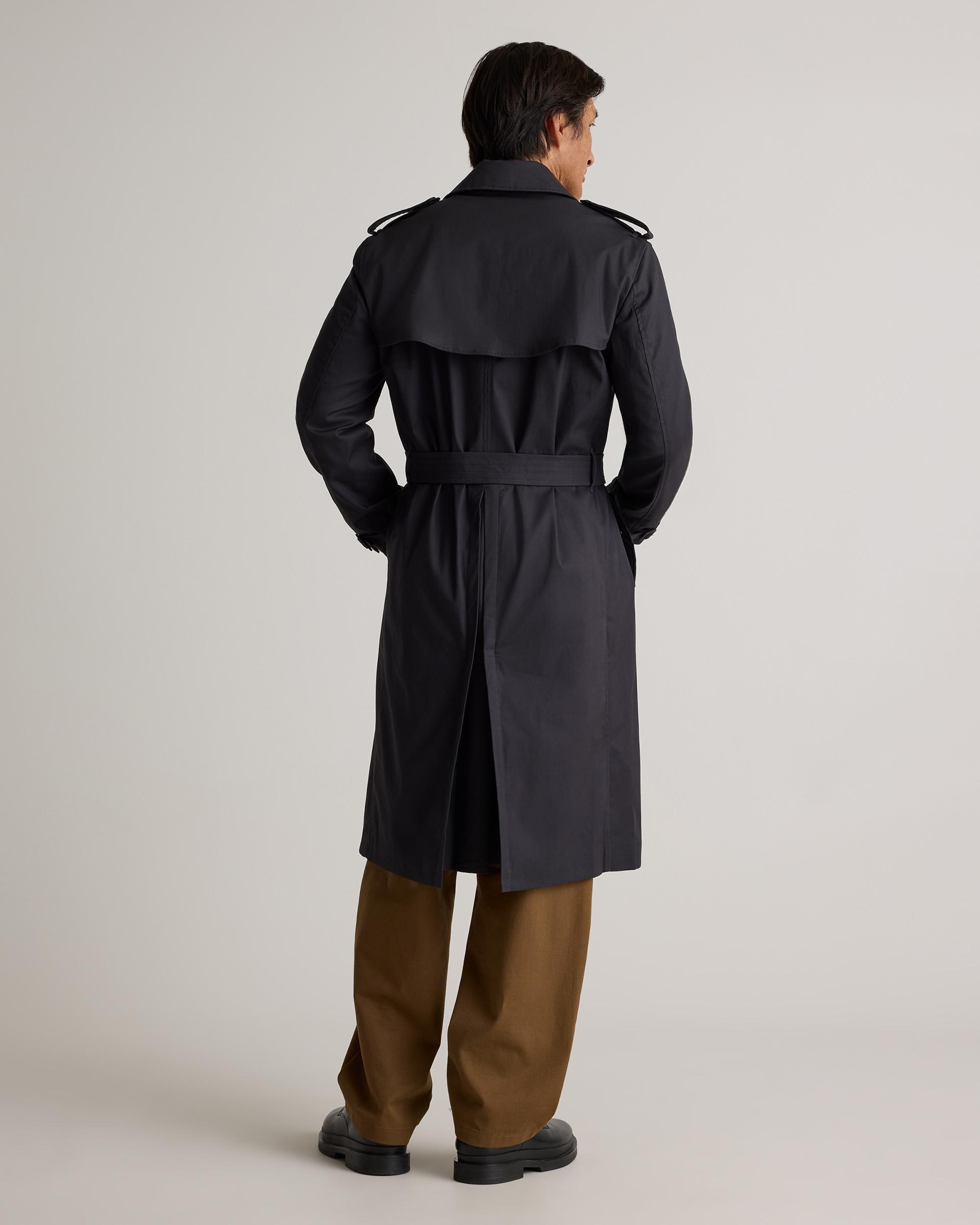 Quince | Men's Comfort Stretch Long Trench Coat Organic Cotton Product Image