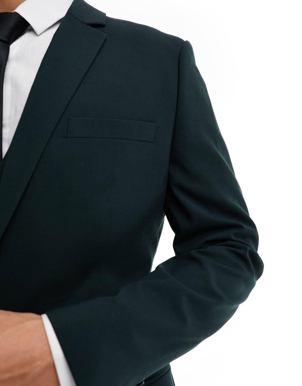 ASOS DESIGN Skinny Suit Jacket In Forest Green Product Image