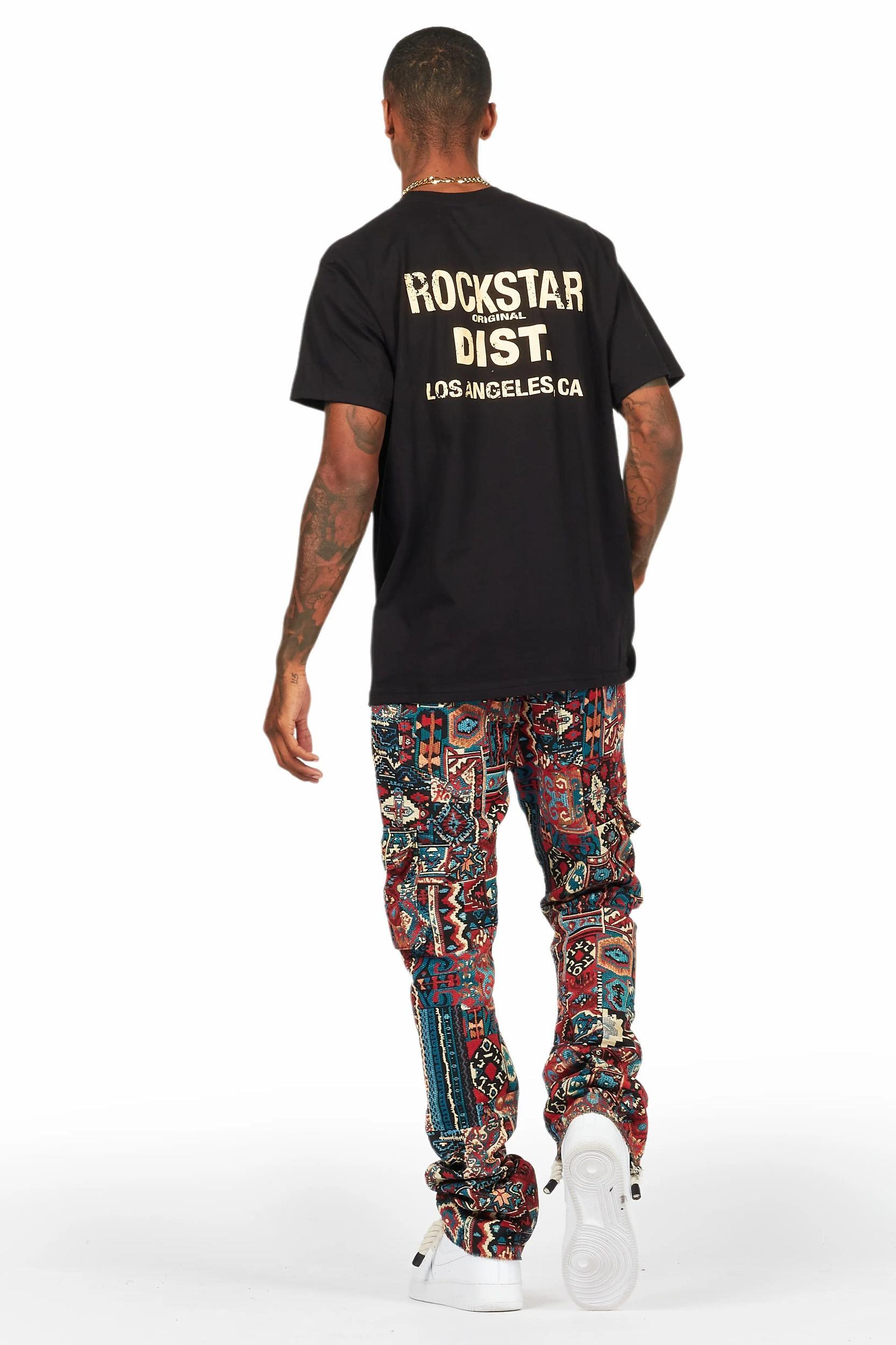 Nard Red Multi Tapestry Stacked Flare Jean Male Product Image