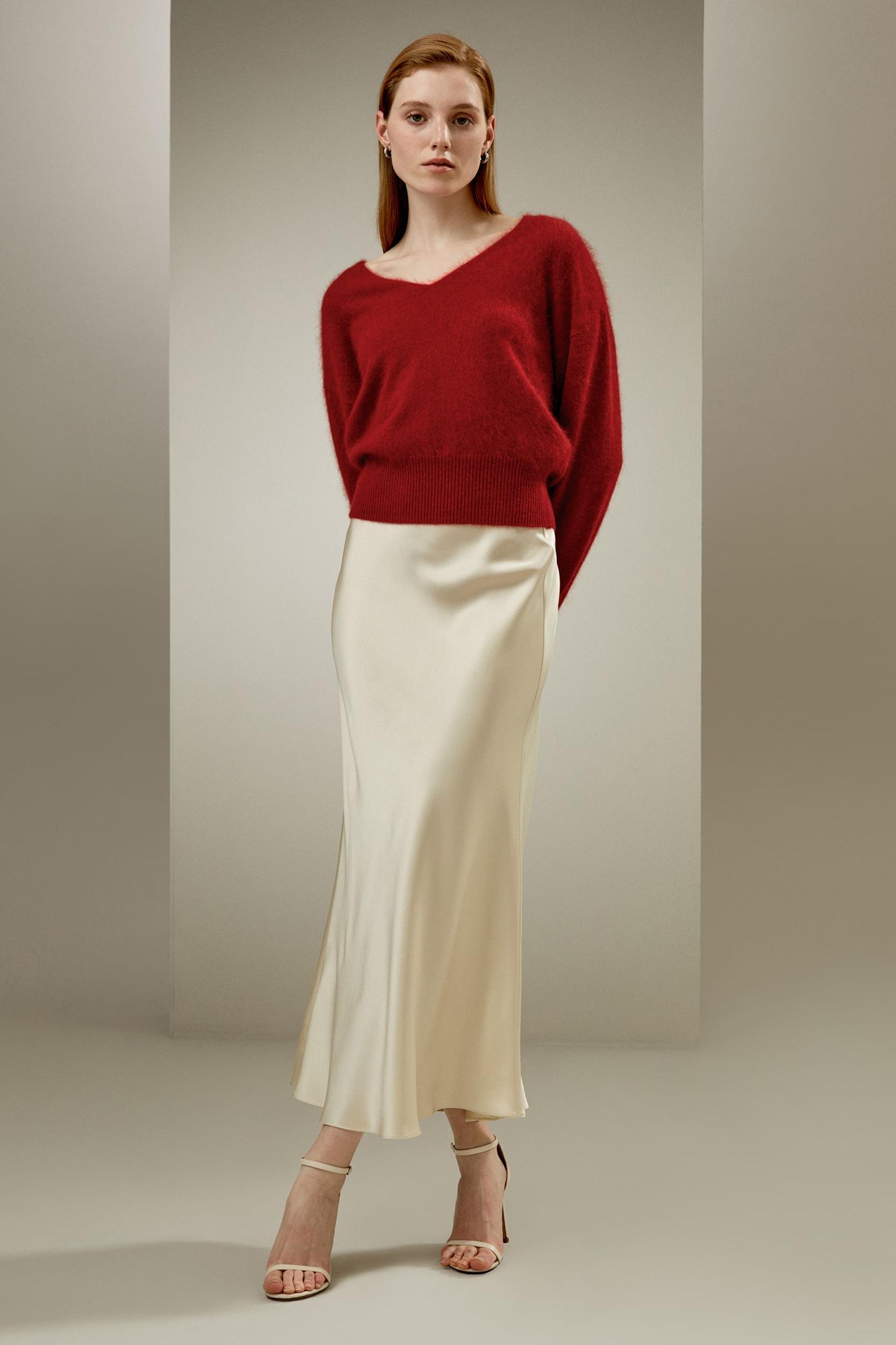 Silk Maxi Skirt with Flare Hem Product Image