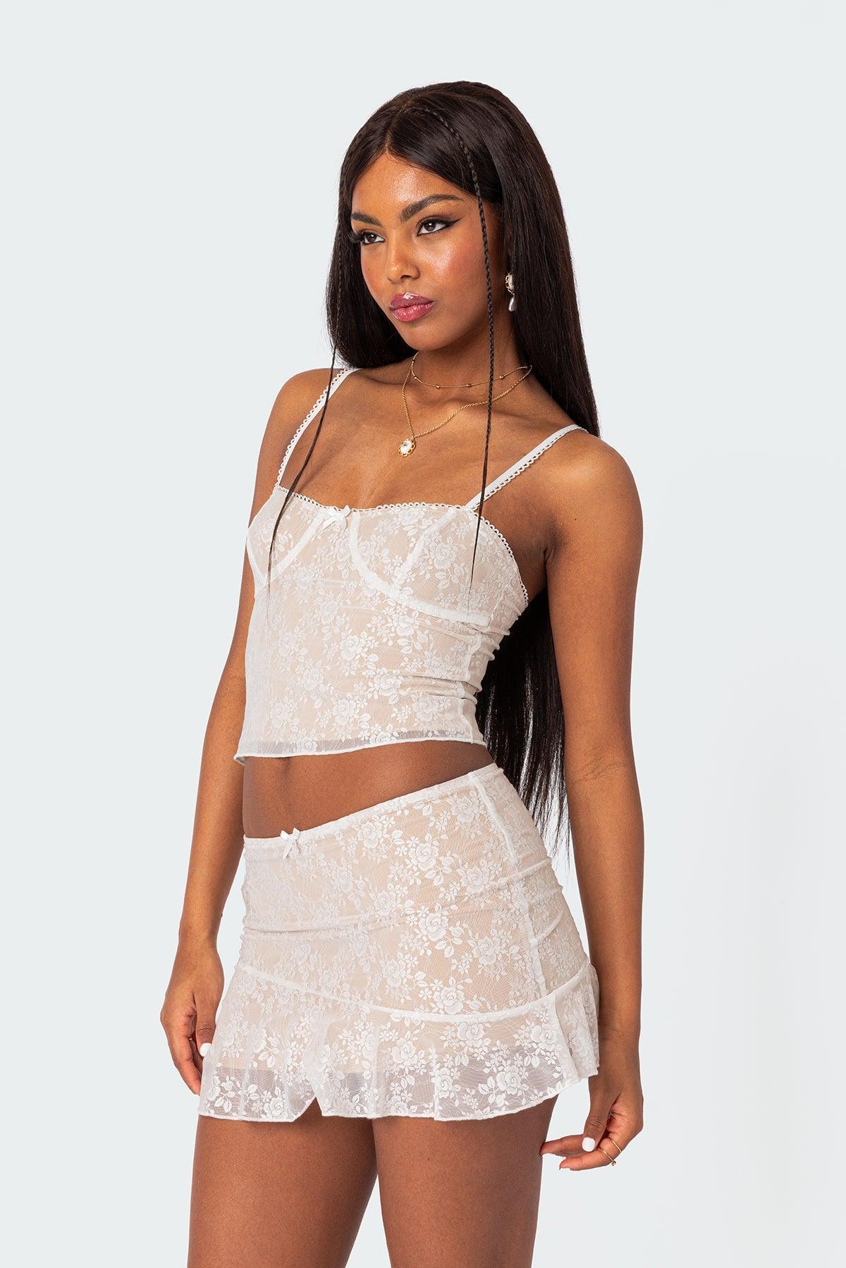 Maria Lace Cupped Tank Top Product Image