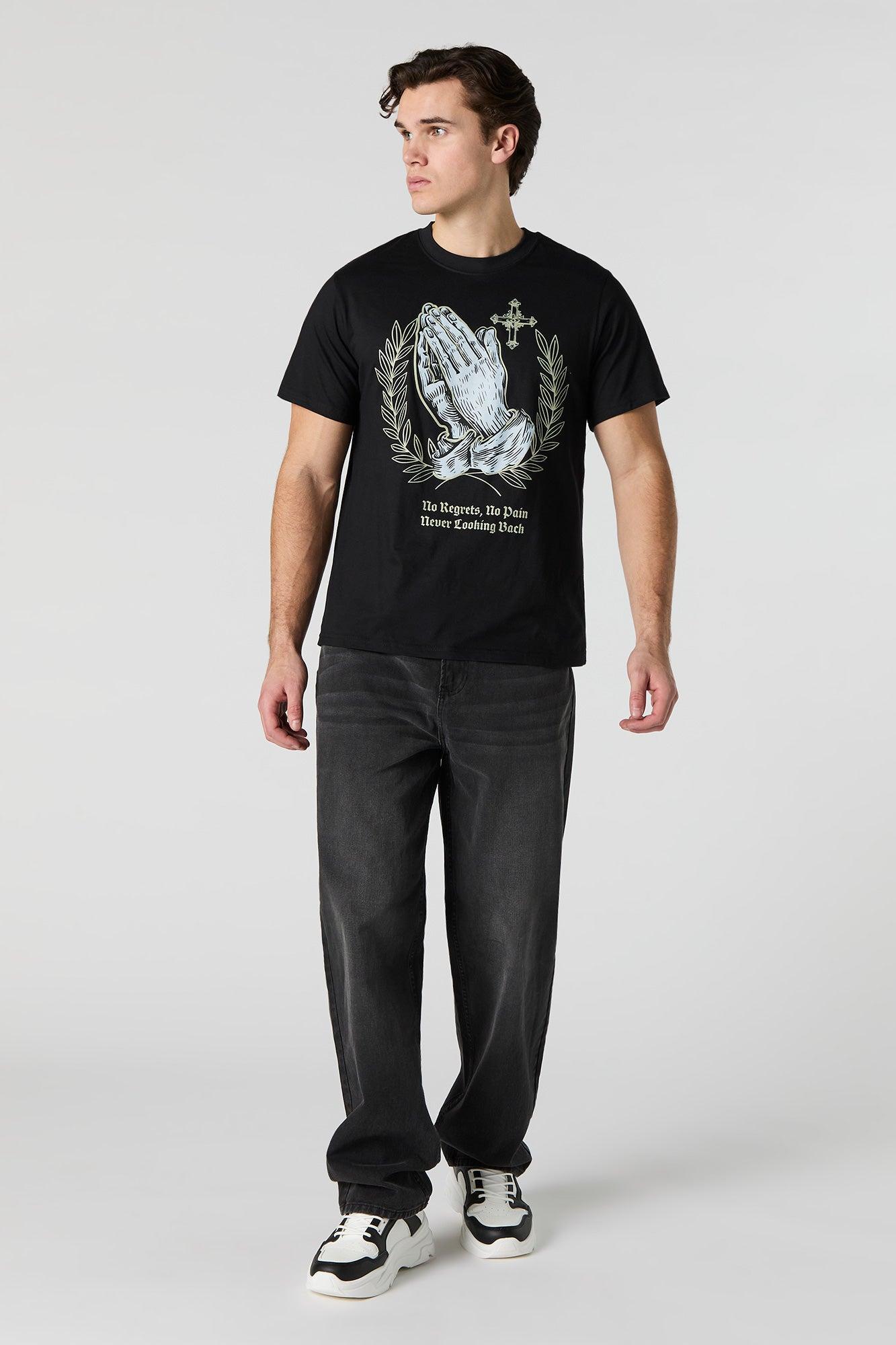Prayer Hands Graphic T-Shirt Male Product Image