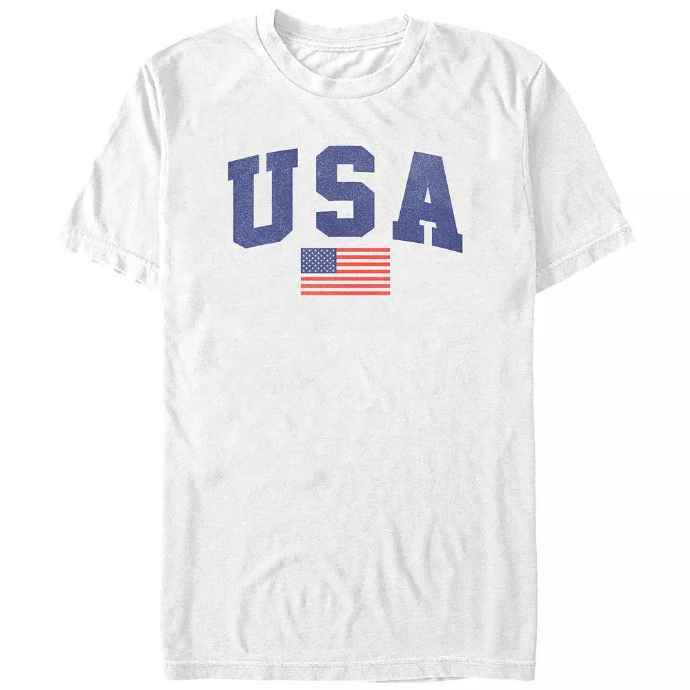 Men's USA Flag Graphic Tee, Size: XS, White Product Image