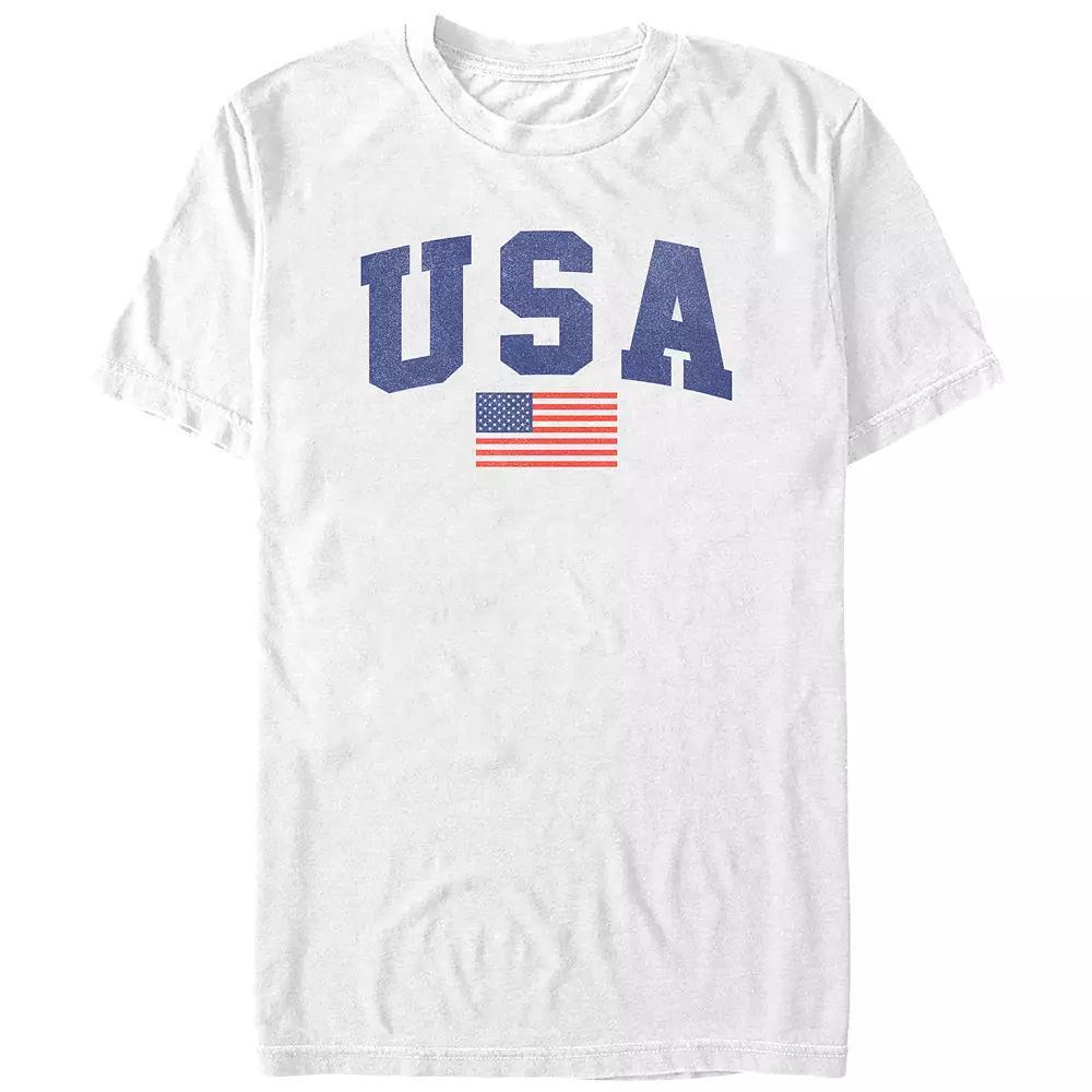 Men's USA Flag Graphic Tee, Size: XS, White Product Image