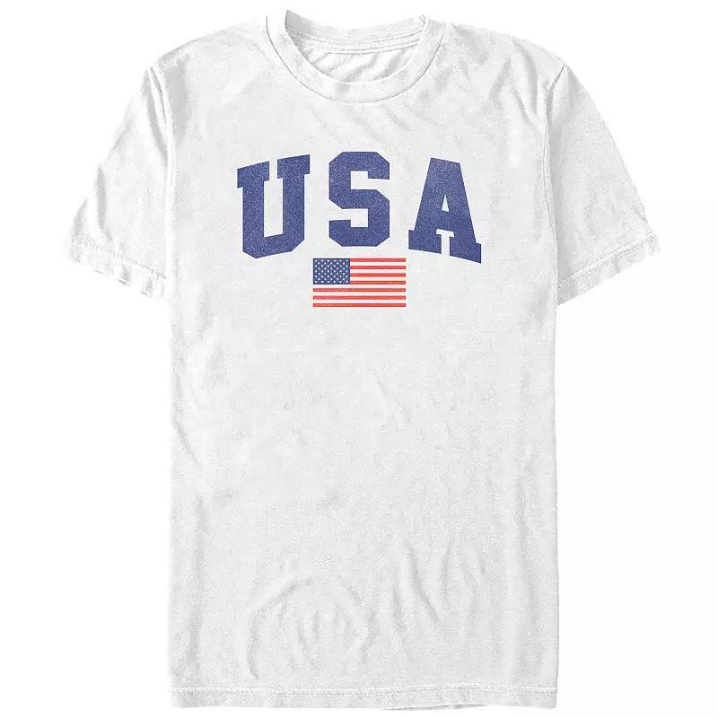 Men's USA Flag Graphic Tee, Size: XS, White Product Image