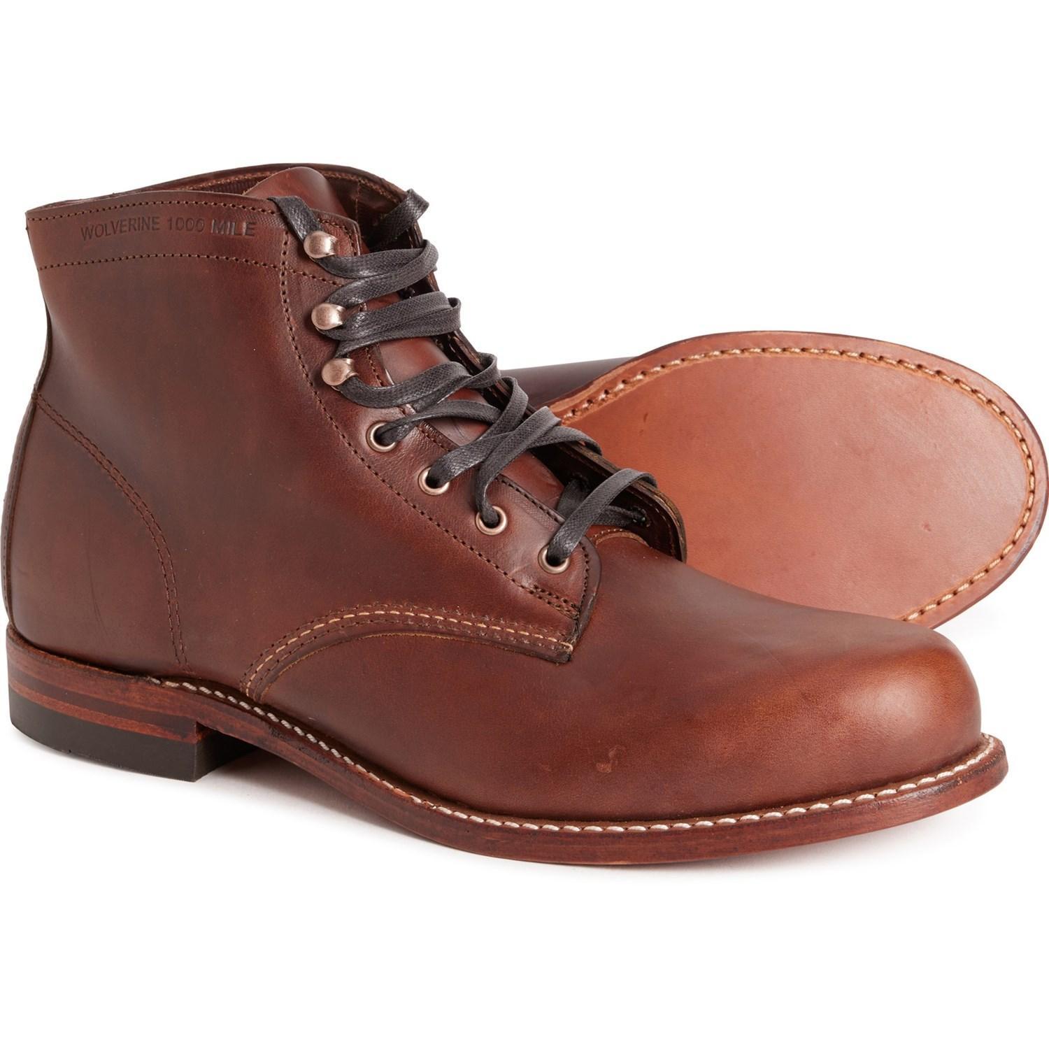 Wolverine 1000 Mile Plain-Toe Original Boots - Leather, Factory 2nds (For Men) Product Image