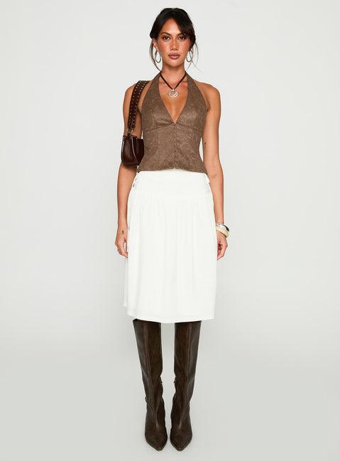 Down The Line Halter Top Brown Product Image