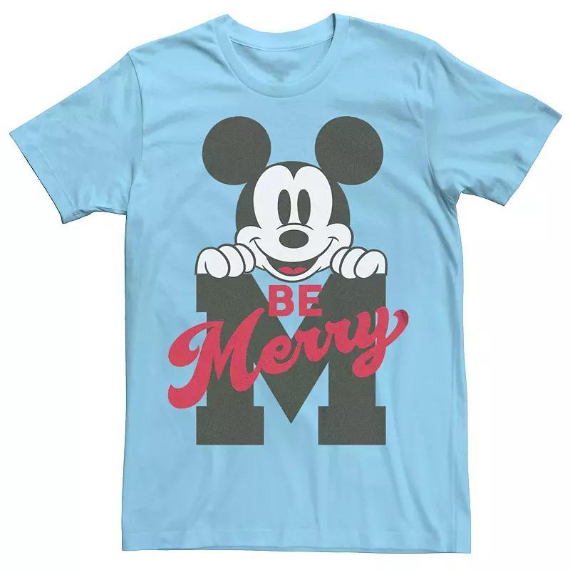 Disney's Mickey Mouse Men's Be Merry Tee, Size: Medium, Light Blue Product Image