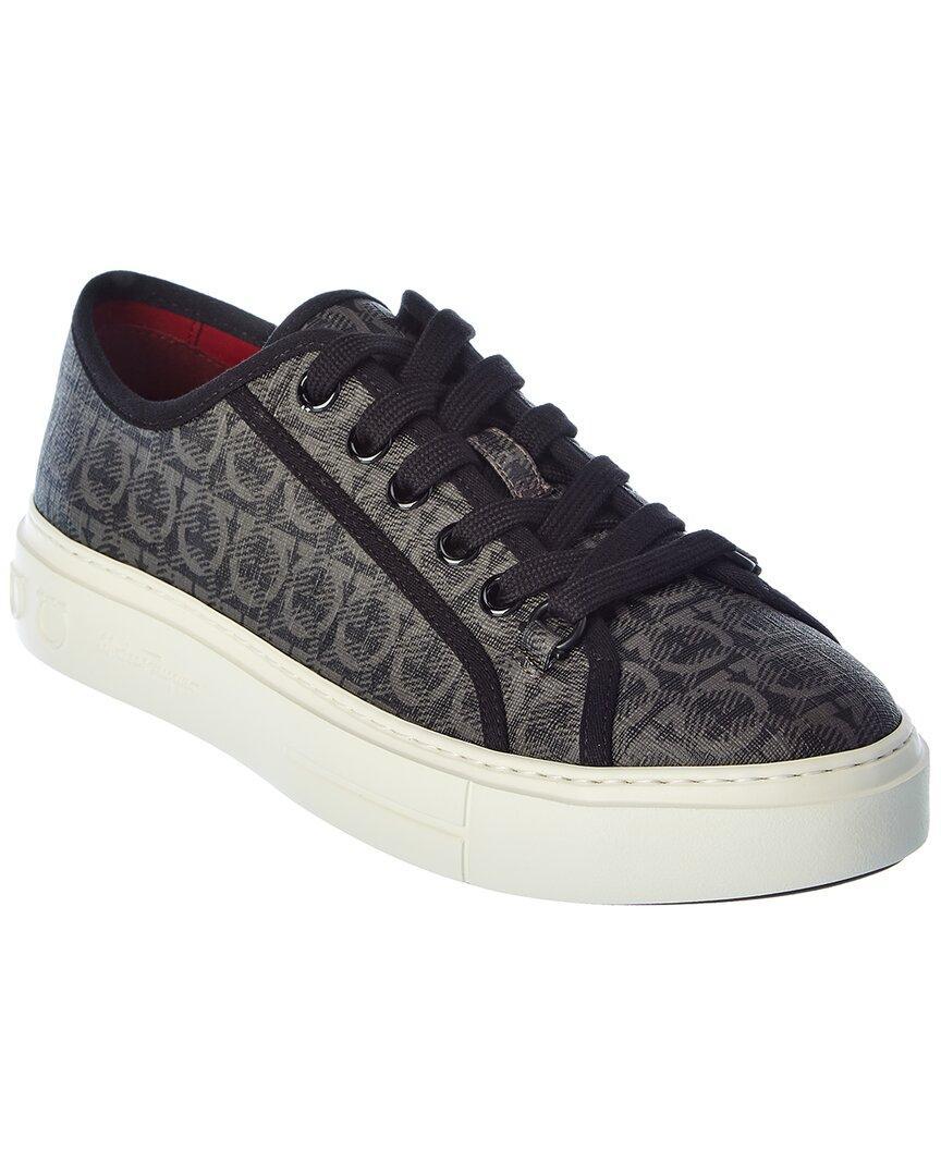 FERRAGAMO Anson Leather Sneaker In Black Product Image