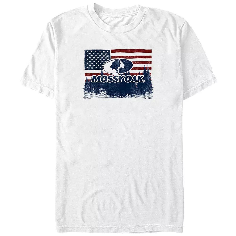 Big & Tall Mossy Oak USA Flag Forest Graphic Tee, Men's, Size: 5XB, White Product Image