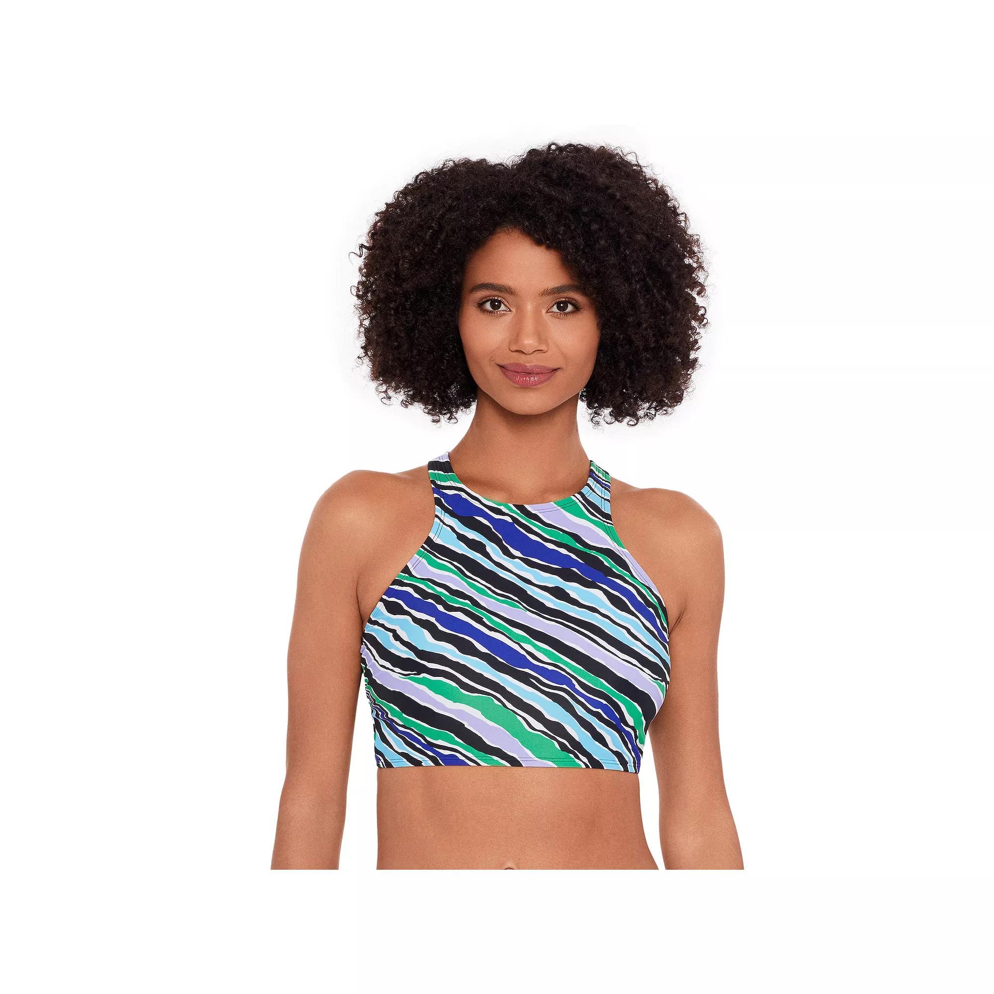Women's Eco Beach Strappy Back Longline Bikini Top, Size: Small, Morning Tide Product Image