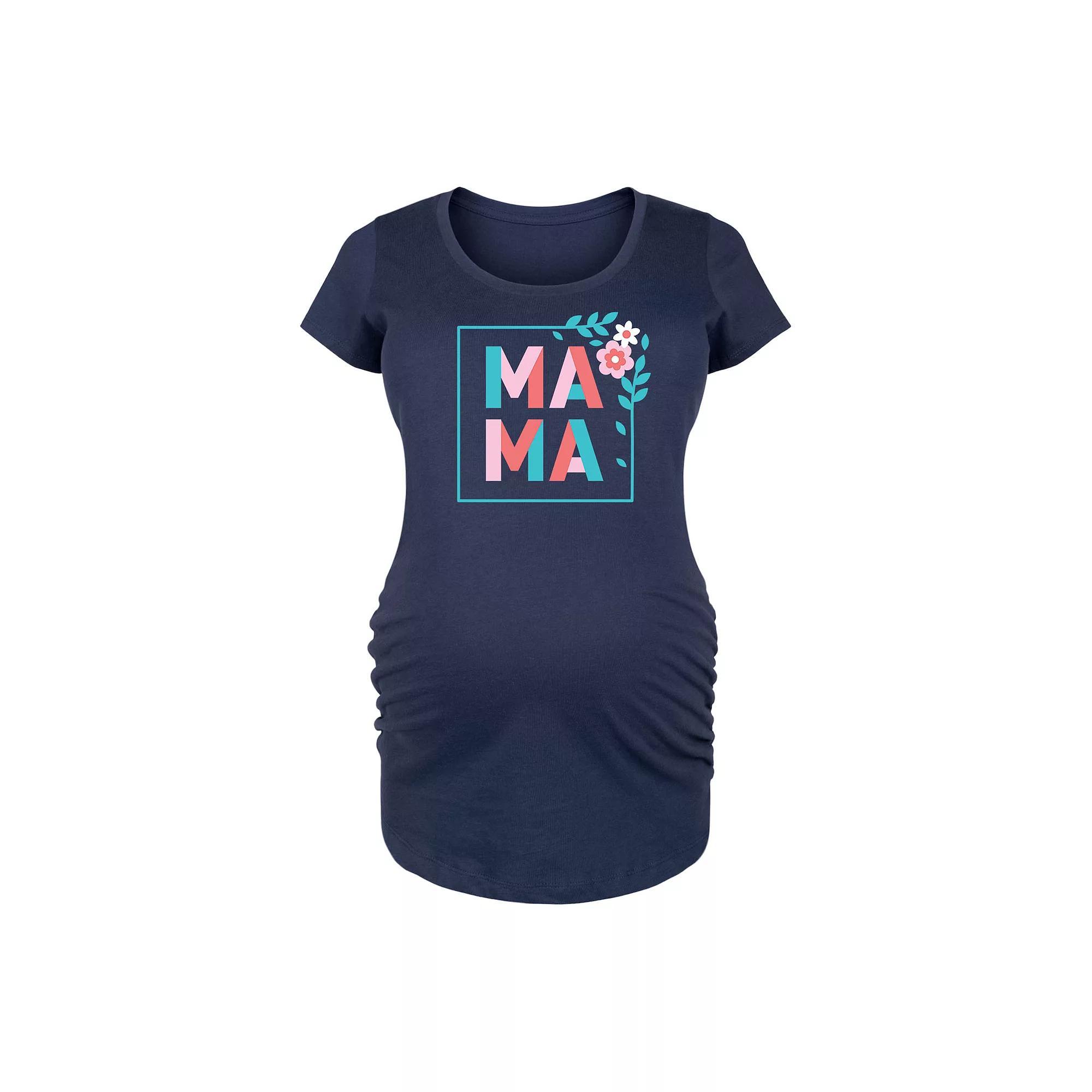 Maternity Joy Vintage Ornament Graphic Tee, Womens Blue Product Image