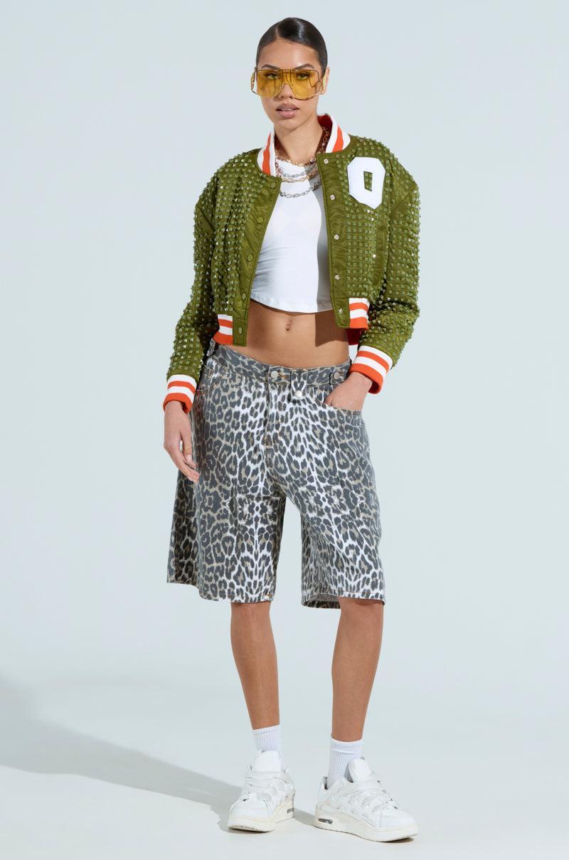 CHILL PILL STUDDED BOMBER Product Image