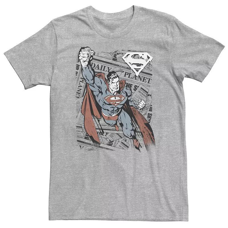 Big & Tall DC Comics Superman Daily Planet Background Poster Tee, Men's, Size: XL Tall, White Product Image