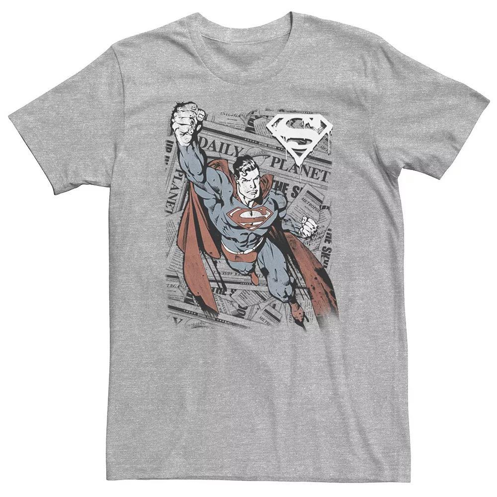 Big & Tall DC Comics Superman Daily Planet Background Poster Tee, Men's, Size: XL Tall, White Product Image