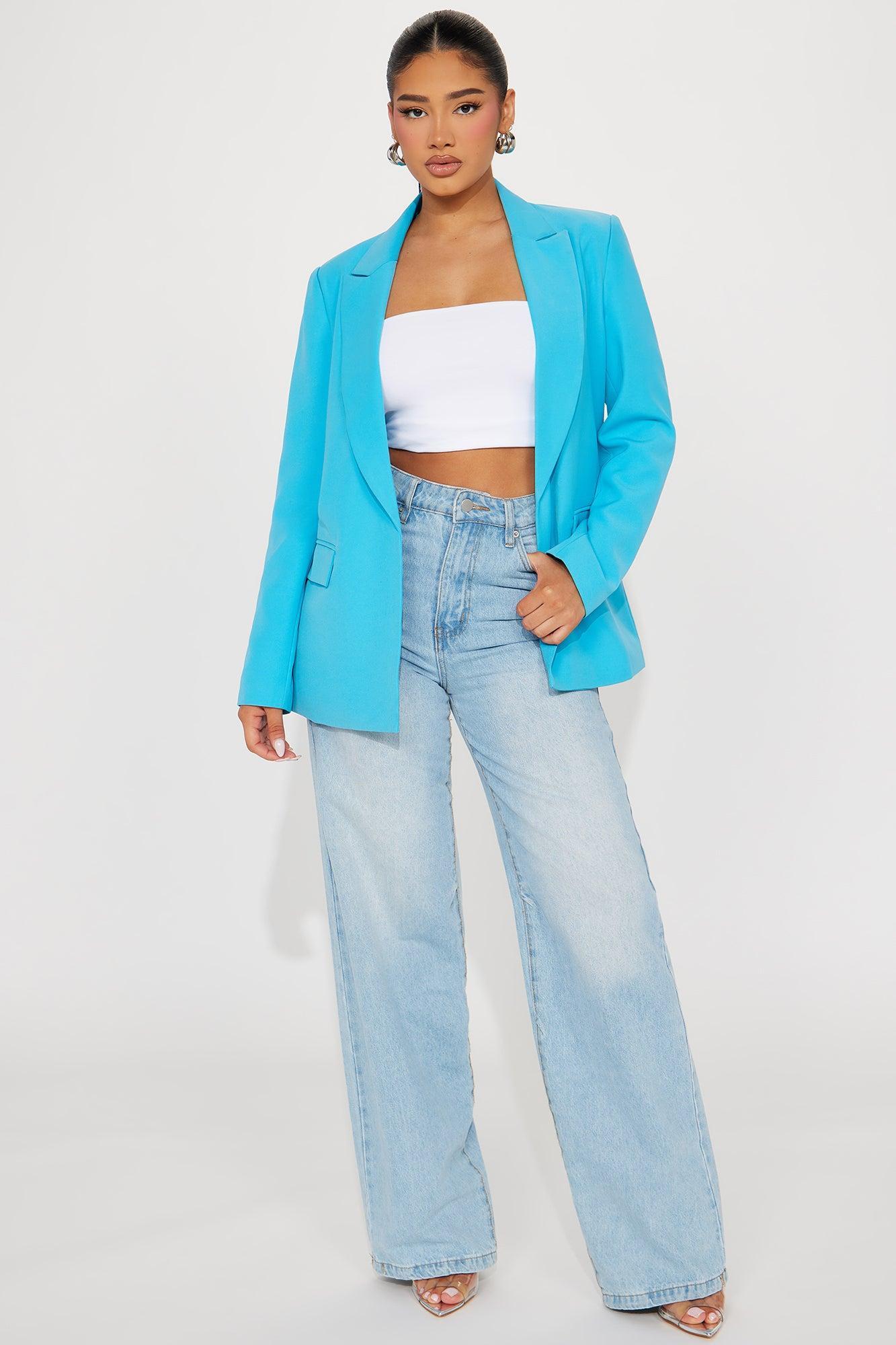 Have A Little Faith Blazer - Aqua Product Image