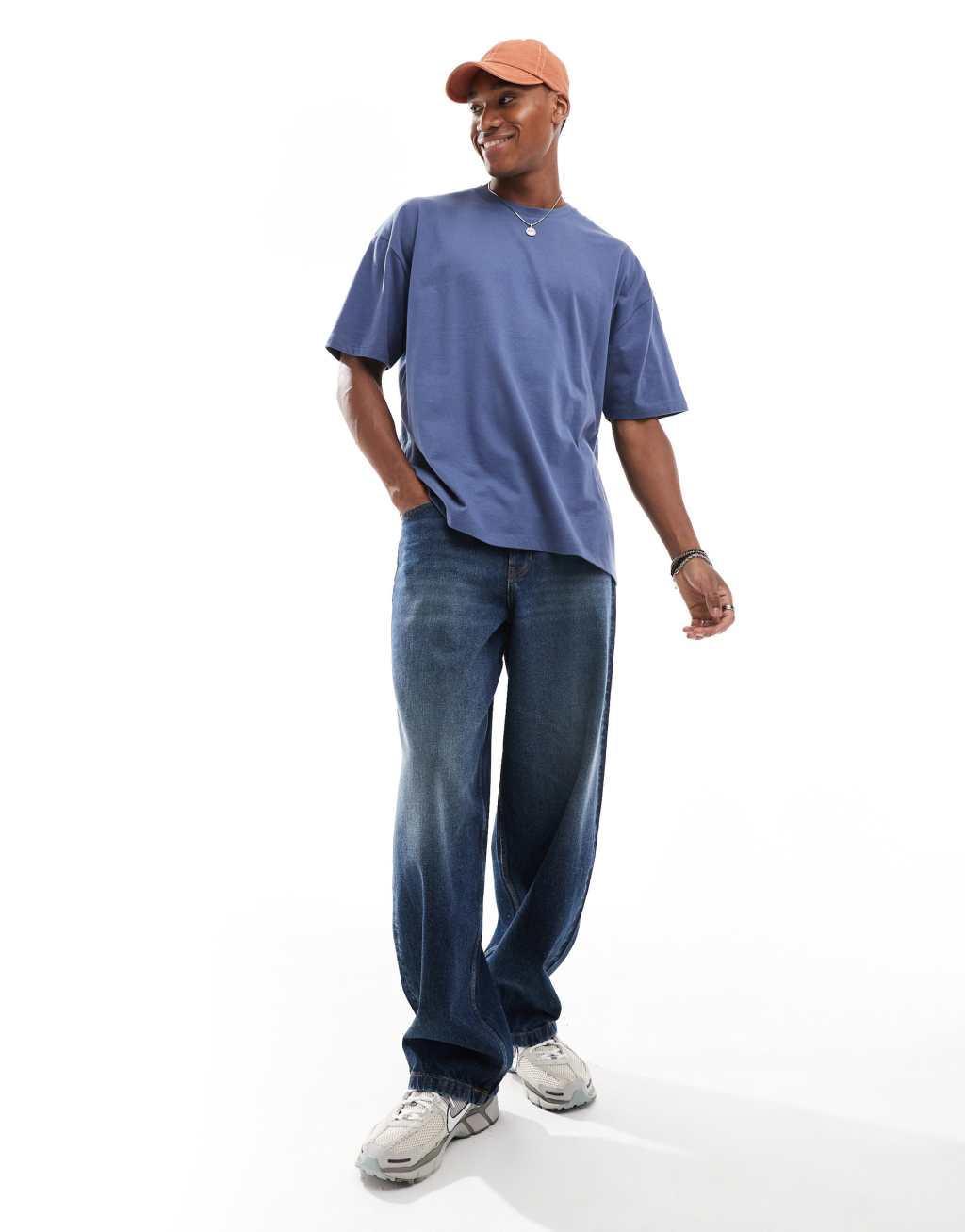ASOS DESIGN essential oversized t-shirt in blue Product Image
