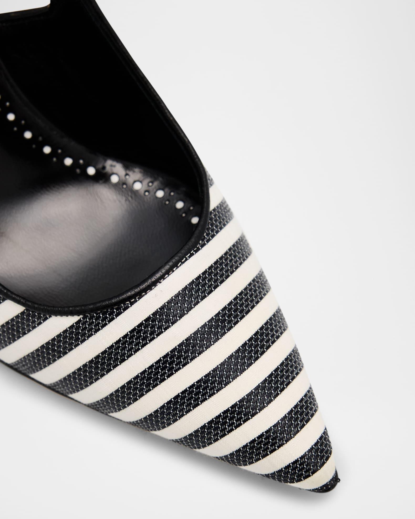 Bicolor Cotton Slingback Pumps Product Image