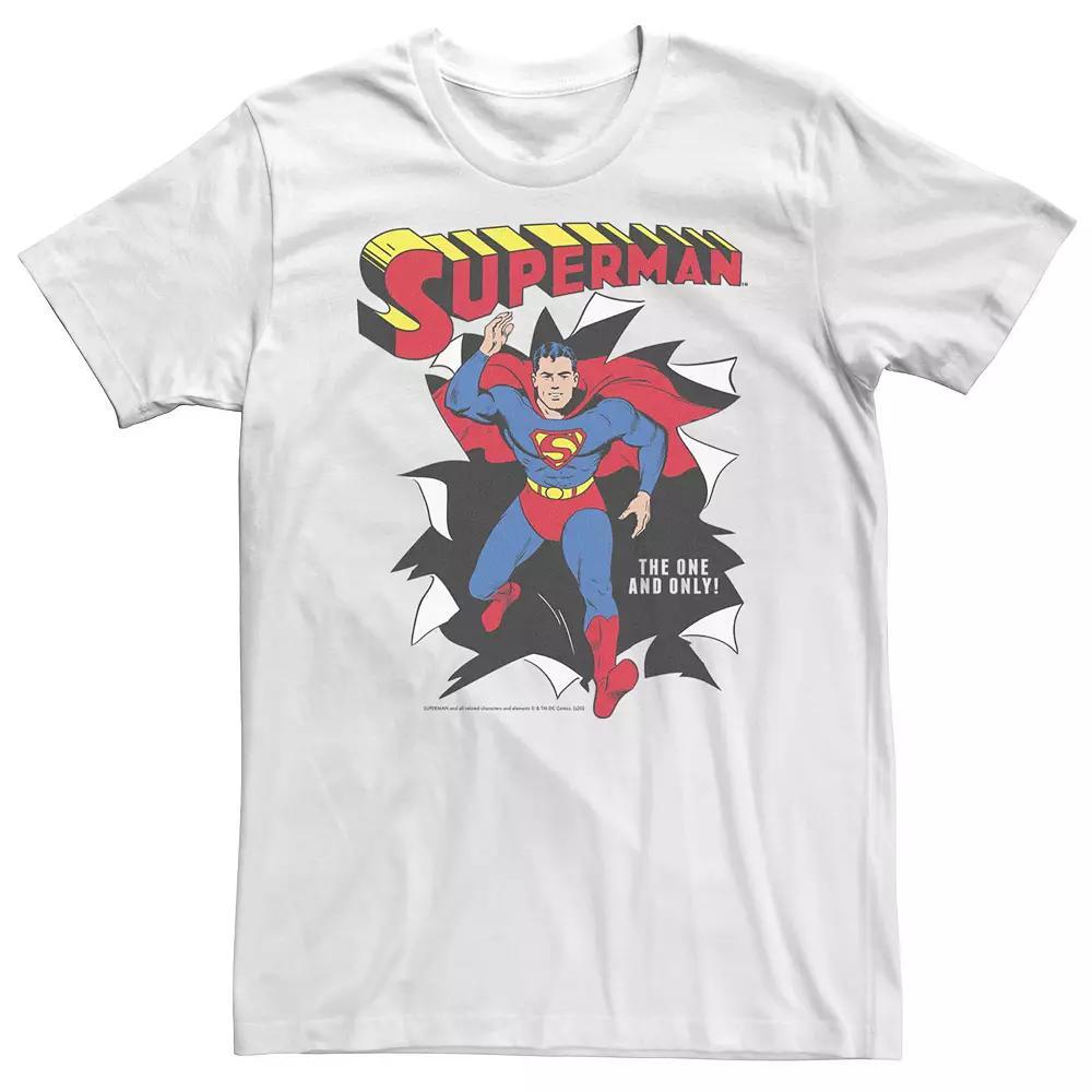 Big & Tall DC Comics Superman Through Wall Poster Tee, Men's, Size: 5XL, White Product Image
