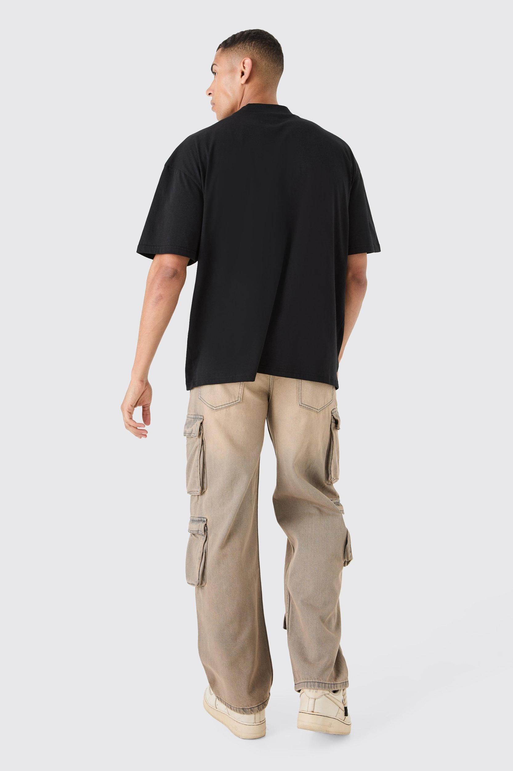 Oversized Extended Neck Space Graphic T-shirt | boohooMAN USA Product Image