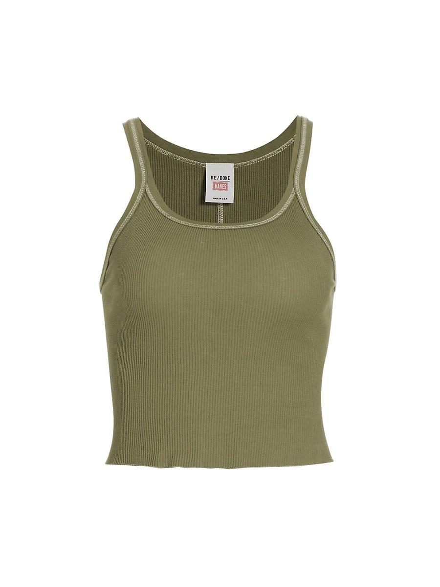 Womens Cropped Rib-Knit Tank Product Image