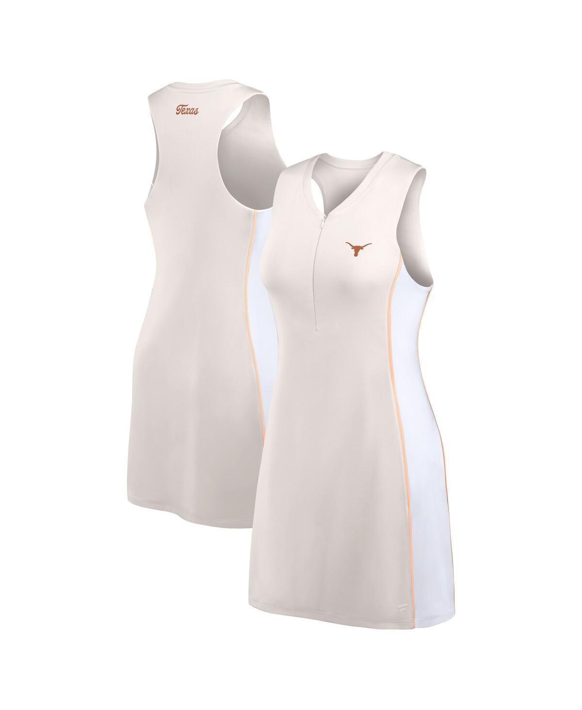 Women's Fanatics White Texas Longhorns Studio Boost Athletic Half-Zip Dress, Size: Large Product Image