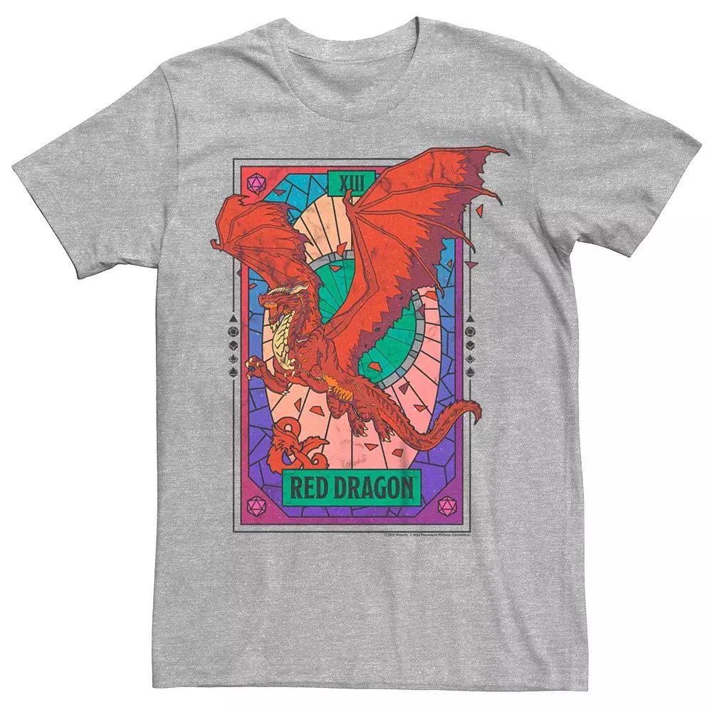 Men's Dungeons & Dragons Red Dragon Tarot Tee, Size: Medium, Athletic Grey Product Image