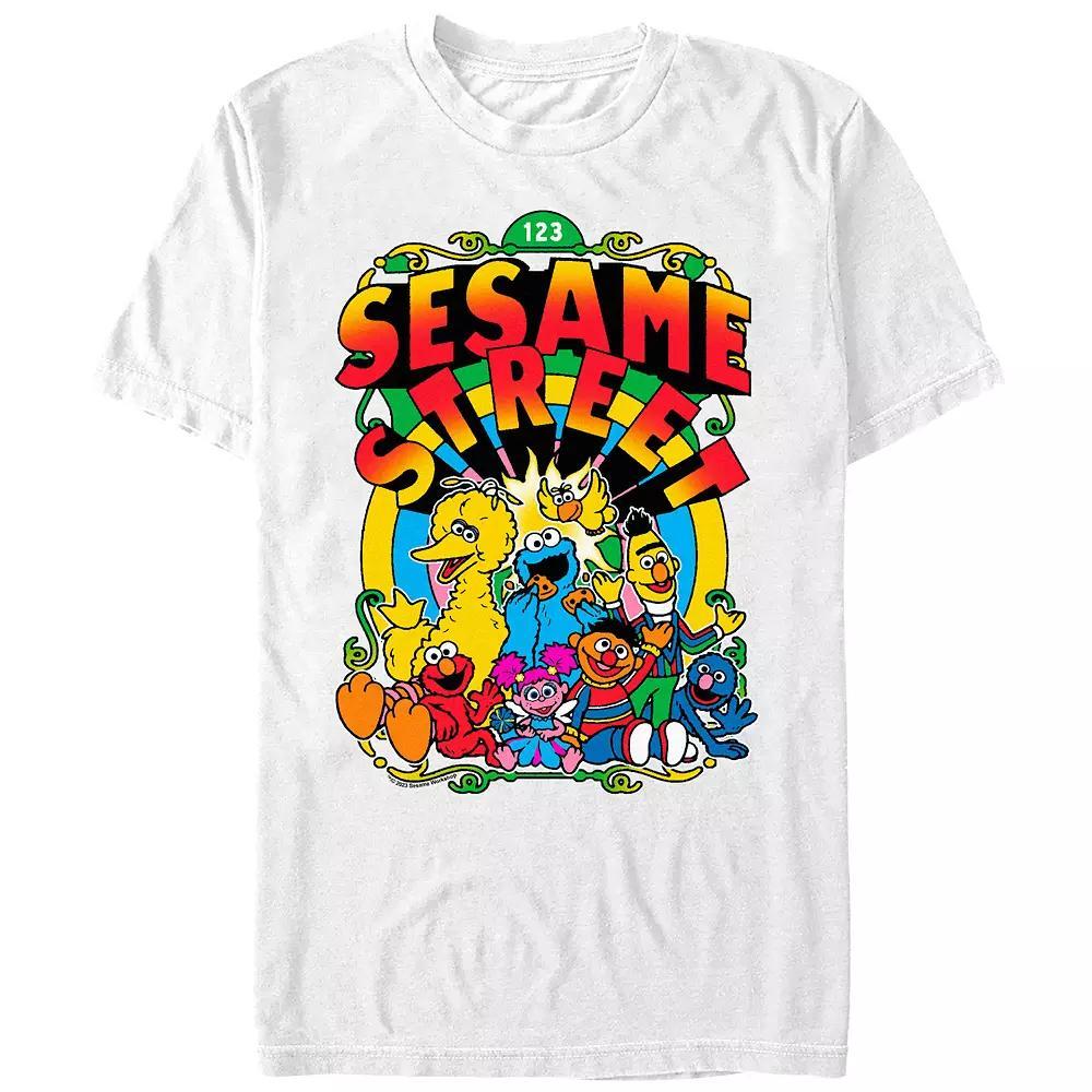 Men's Sesame Street Groovy Poster Graphic Tee, Size: XS, White Product Image
