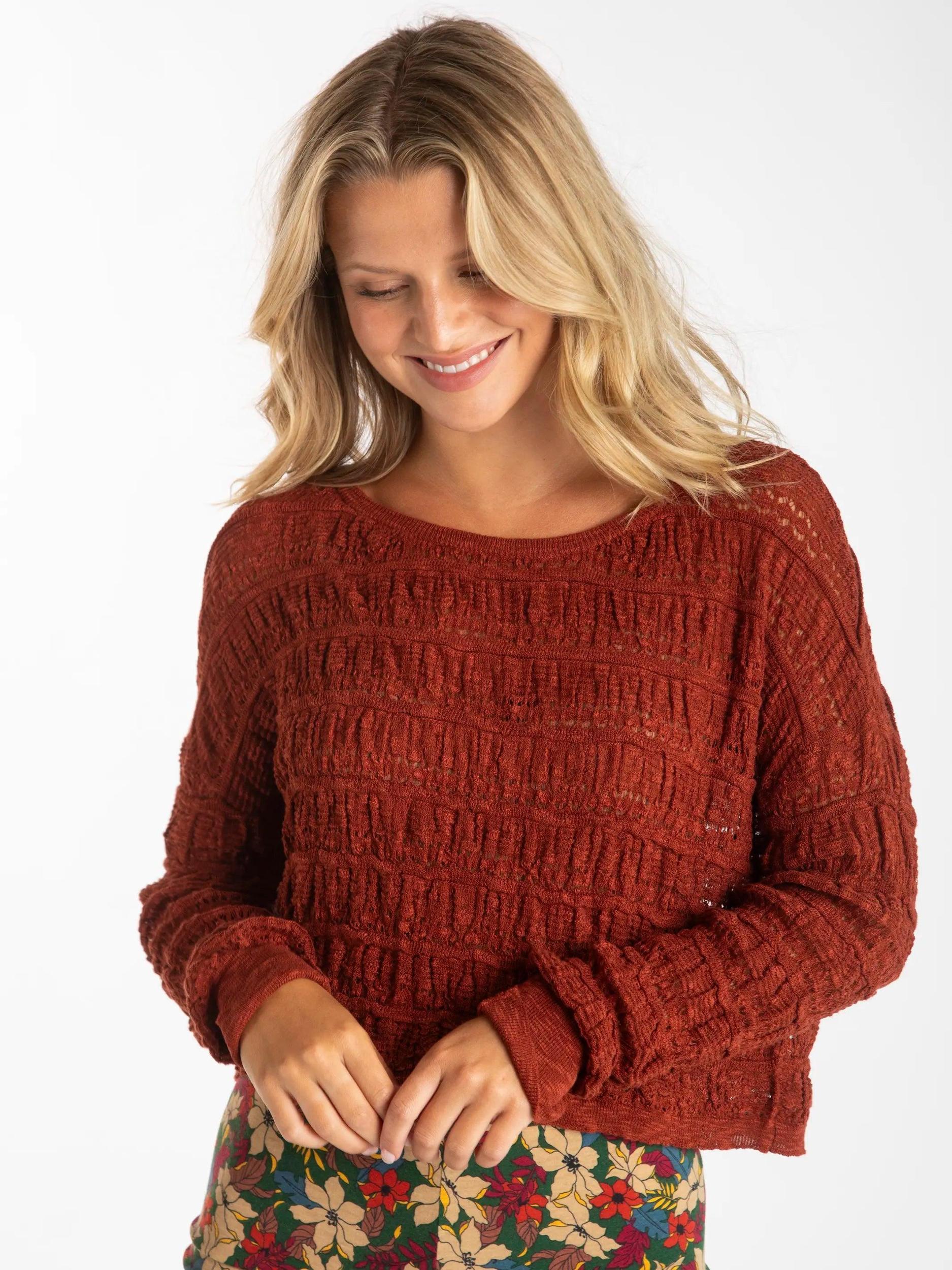 Emily Layering Sweater - Rust Product Image