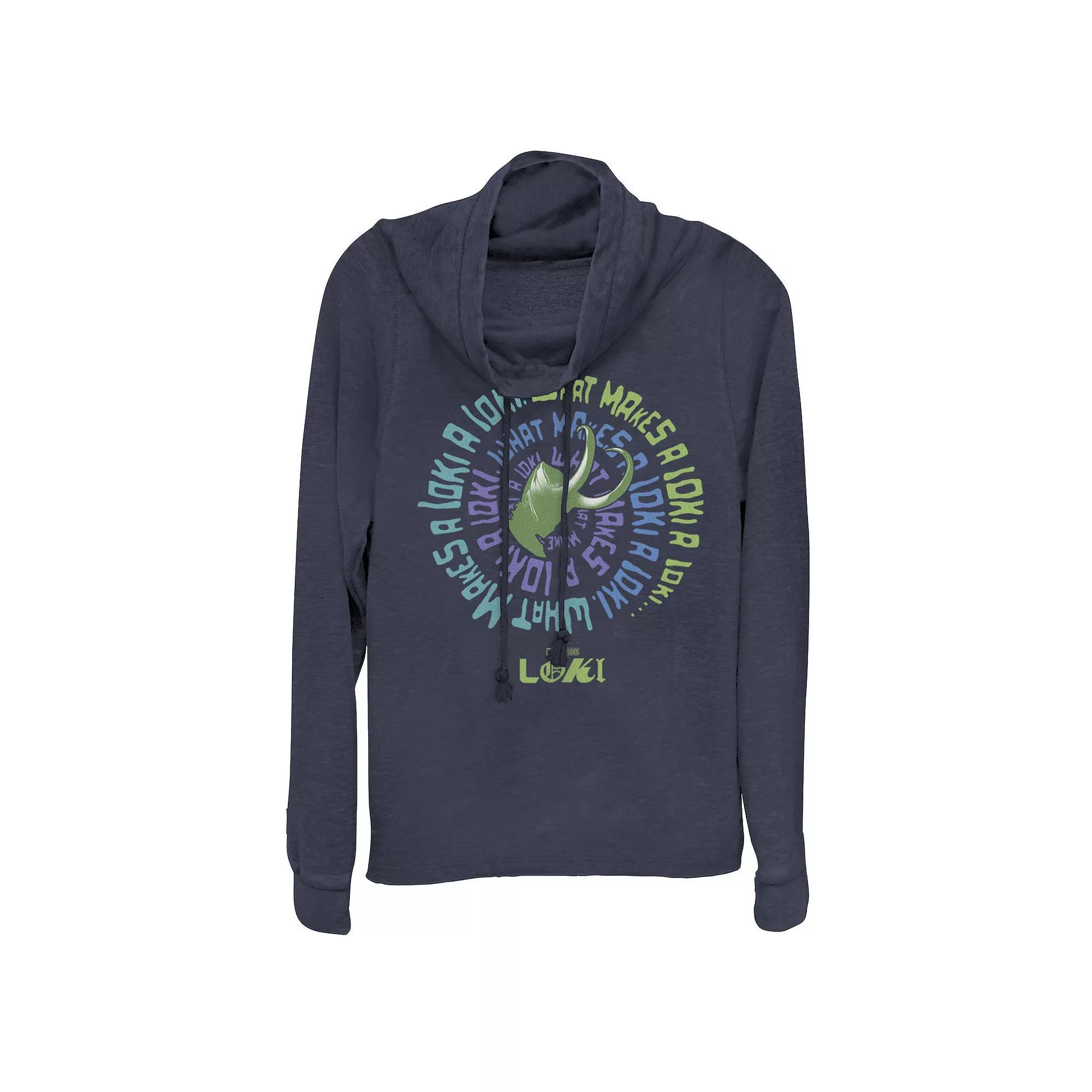 Juniors' Fender Stacked Guitar Faded Logo Cowlneck Graphic Lightweight Long Sleeve, Girl's, Size: Medium, Blue Product Image