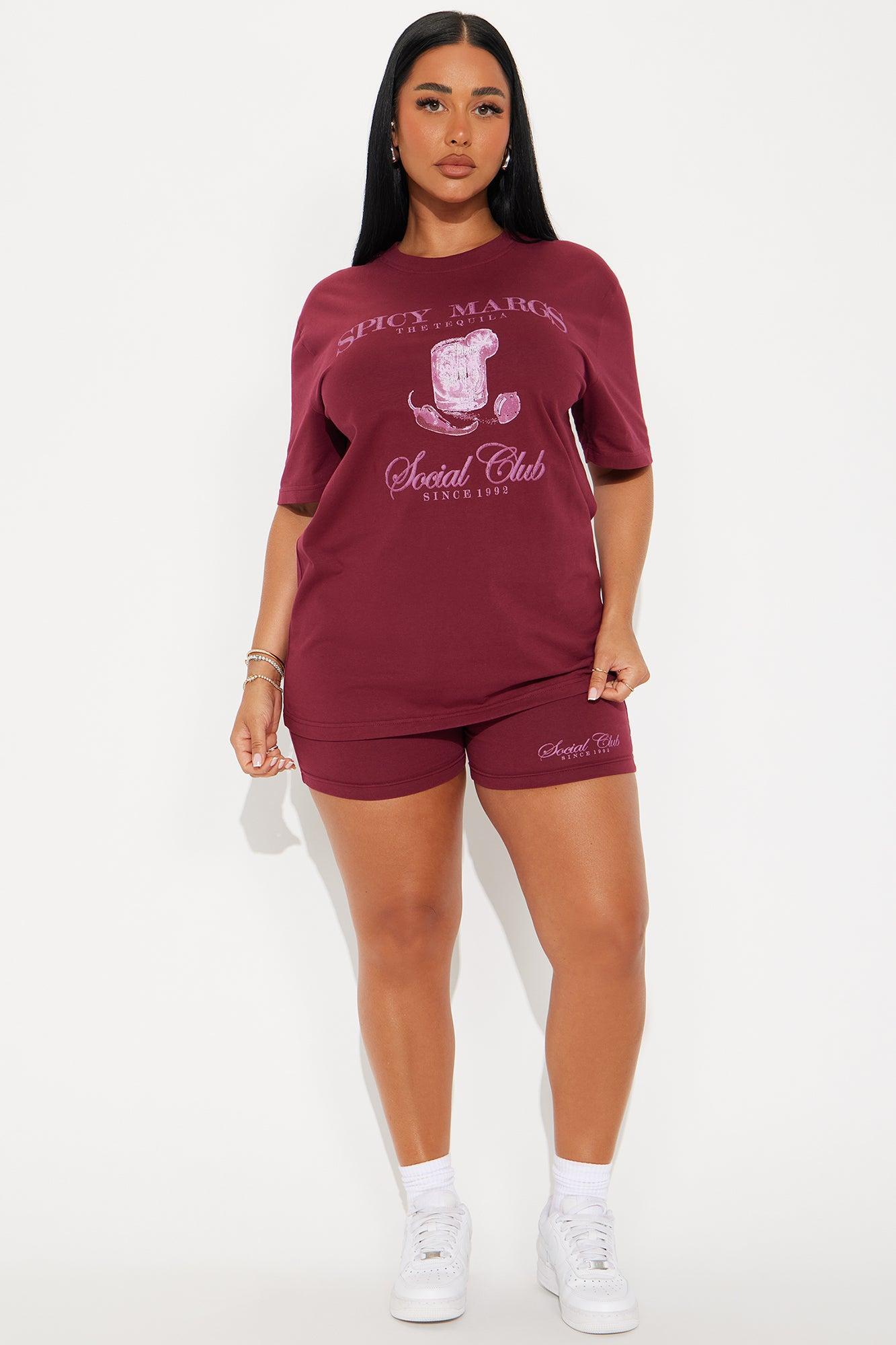 Margs Social Club Short Set - Burgundy Product Image
