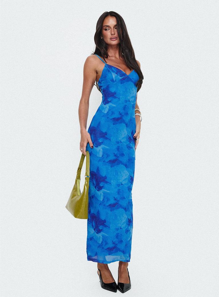 Hathaway Maxi Dress Blue Floral Product Image
