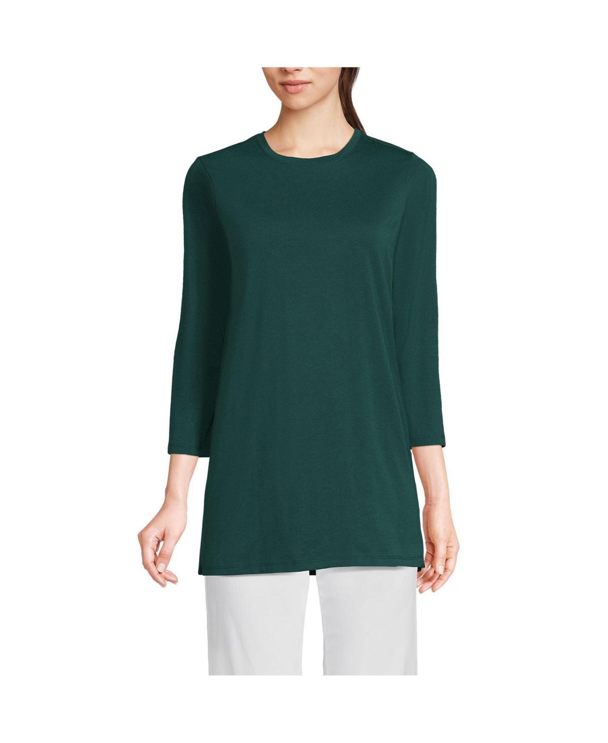 Women's Lands' End Supima Cotton Crewneck Tunic, Size: XL, Fresh Ivory Product Image