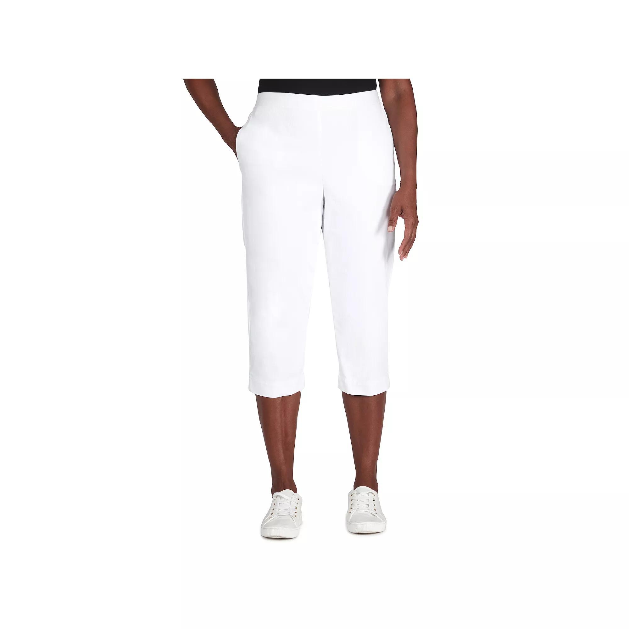 Women's Alfred Dunner Denim Capri Pants, Size: 14, White Product Image