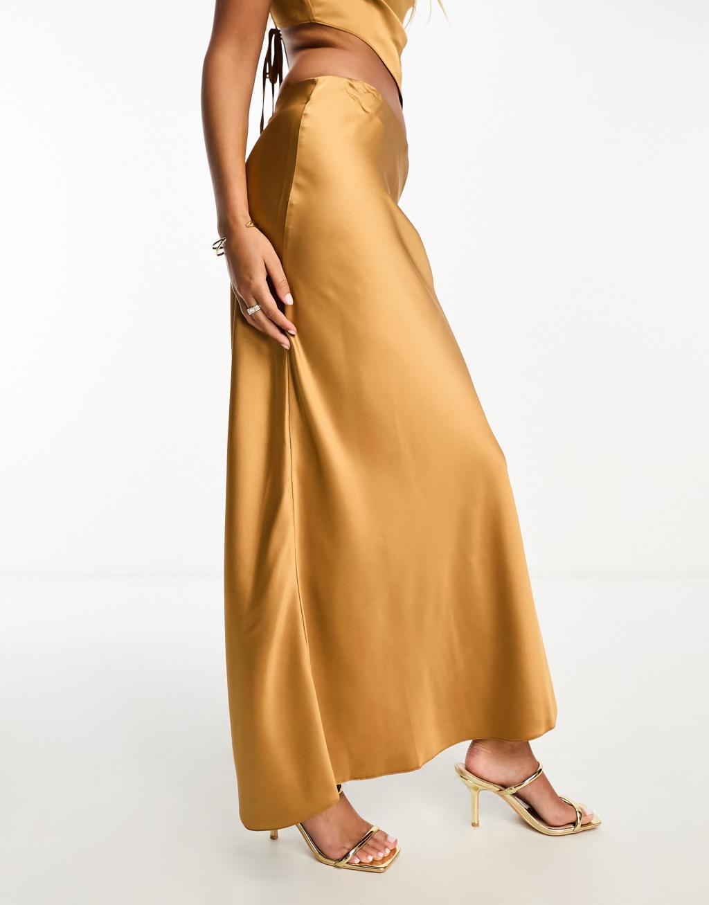 Miss Selfridge satin bias maxi skirt Product Image