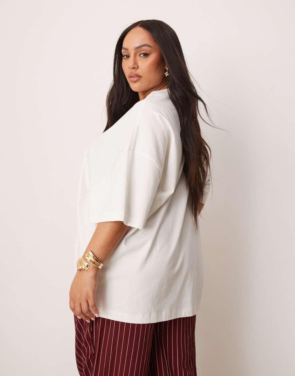 ASOS DESIGN Curve oversized t-shirt with rose graphic Product Image