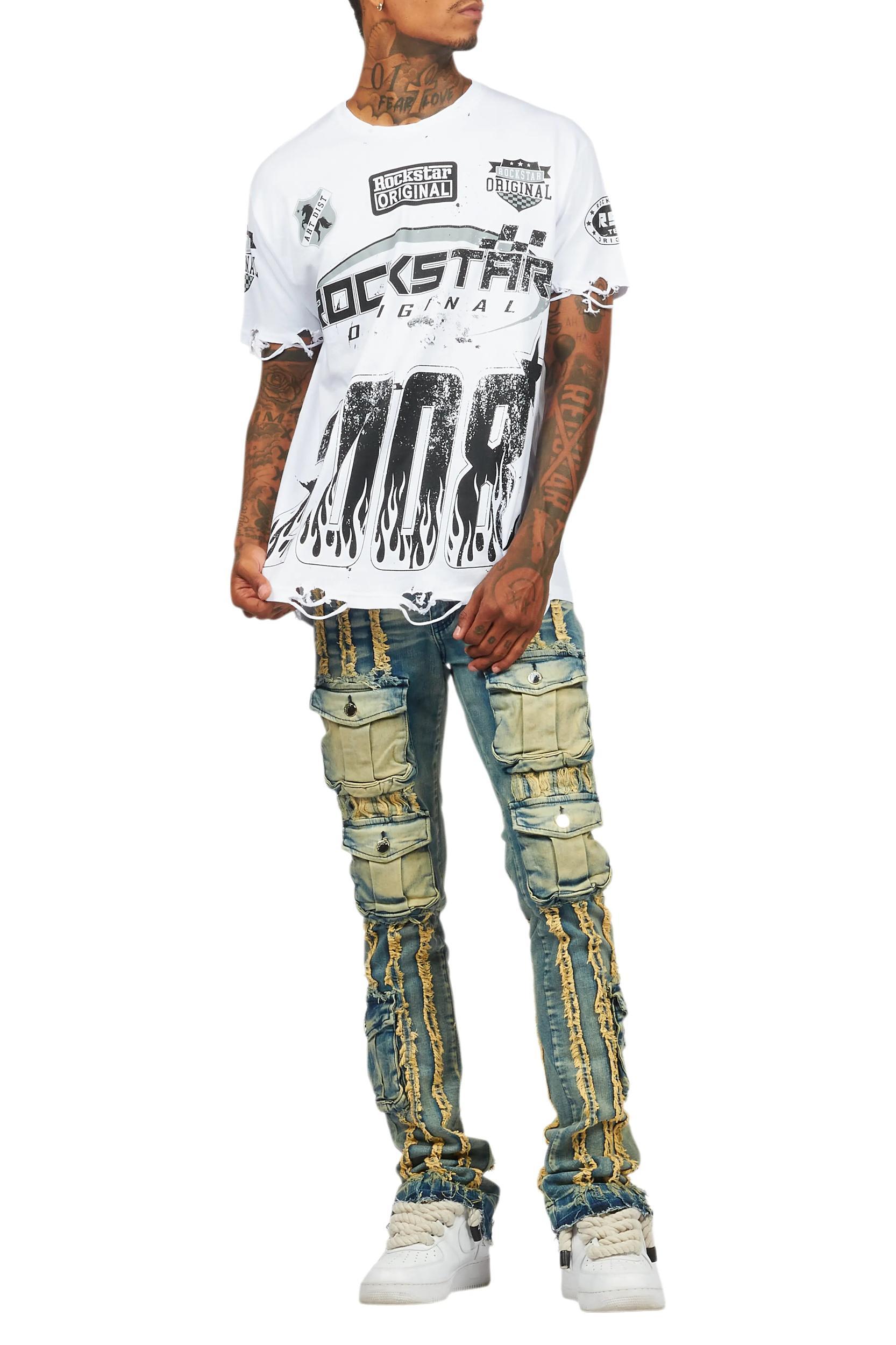 Amos White Graphic T-Shirt Male Product Image
