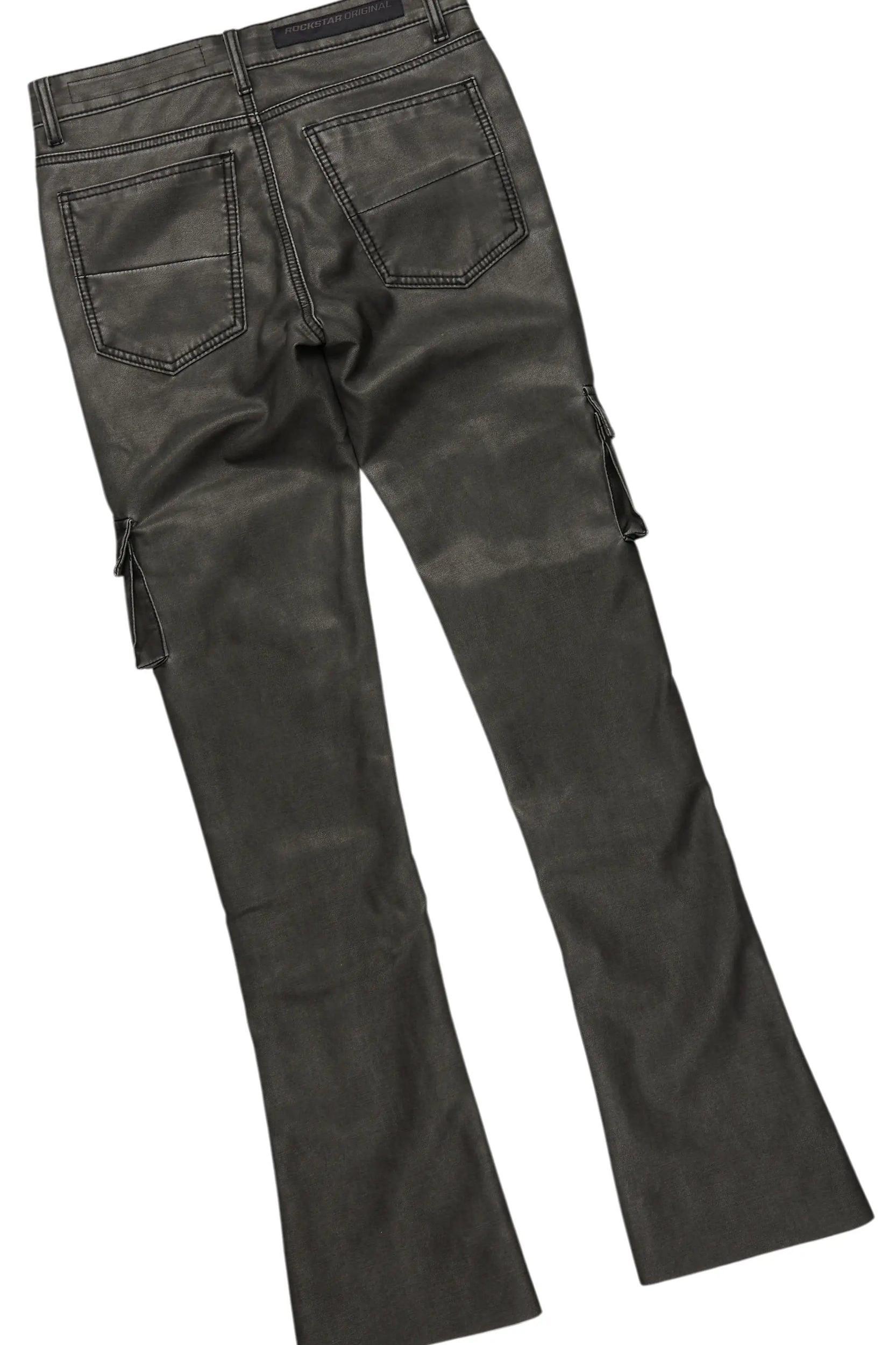 Schtupp Black Double Layer T-Shirt & Khaza Stacked Flare PU Jean Bundle Male Product Image
