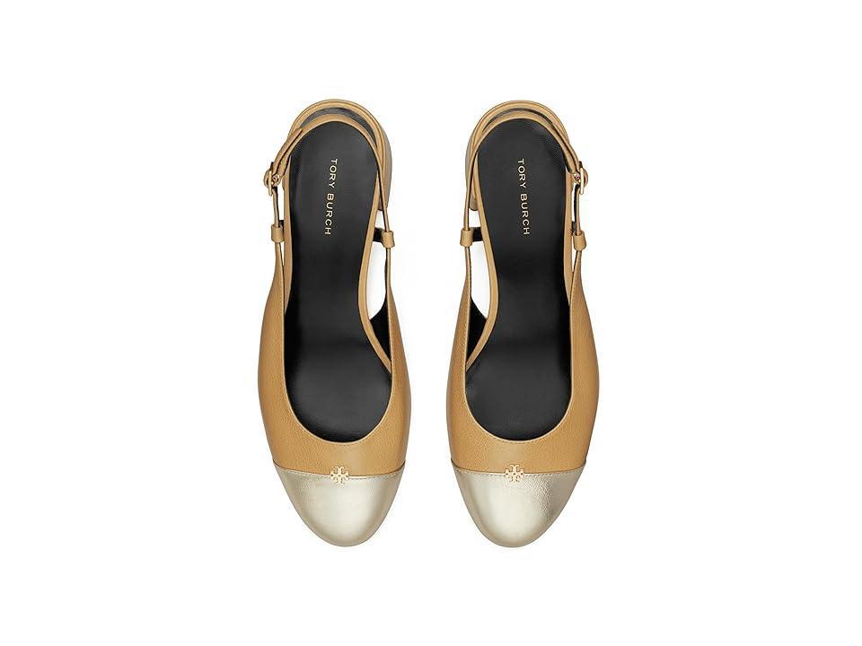 Womens 45MM Logo-Detailed Leather Cap-Toe Pumps Product Image