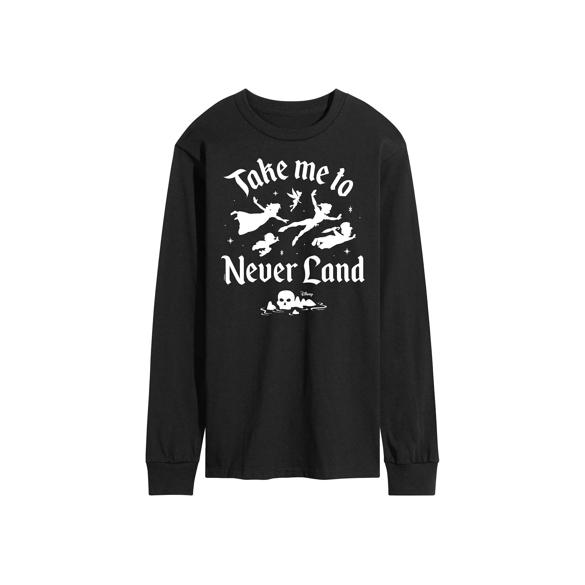 Disneys Peter Pan Mens Never Land Long Sleeve Blue Product Image