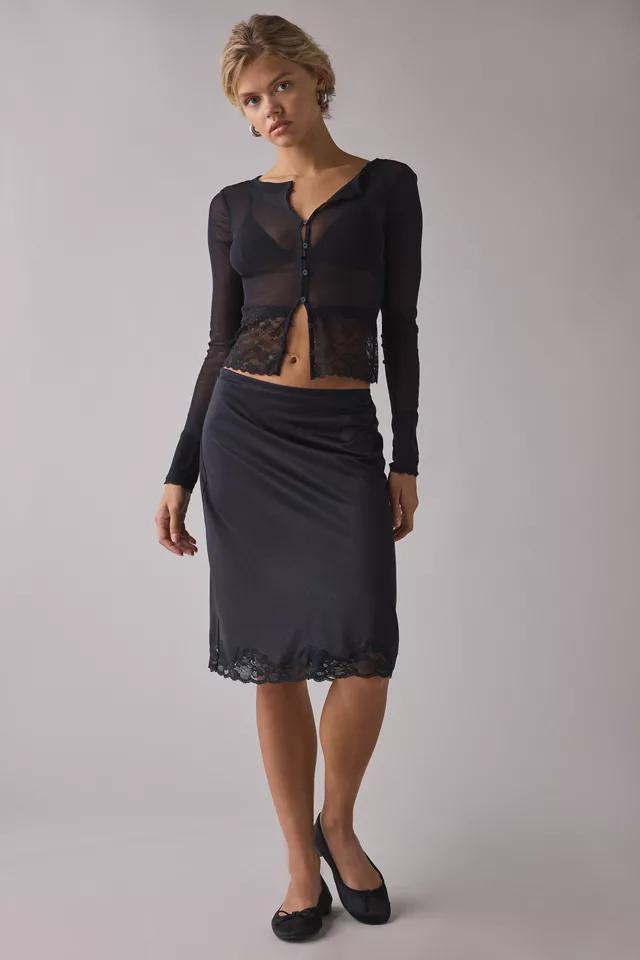 Kimchi Blue Sabrina Sheer Mesh Lace Trim Cardigan Product Image