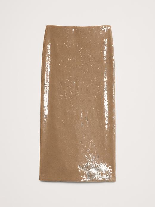 Stretch-Sequin Midi Skirt Product Image
