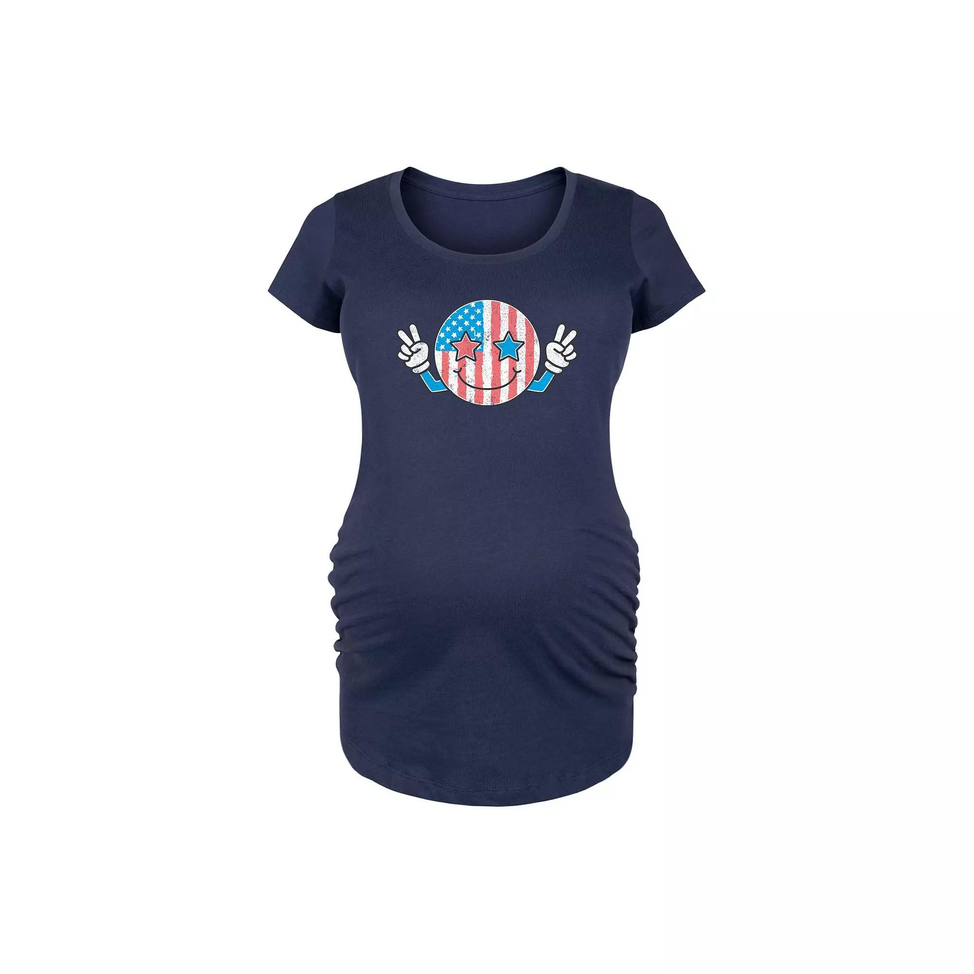 Maternity Joy Vintage Ornament Graphic Tee, Womens Blue Product Image