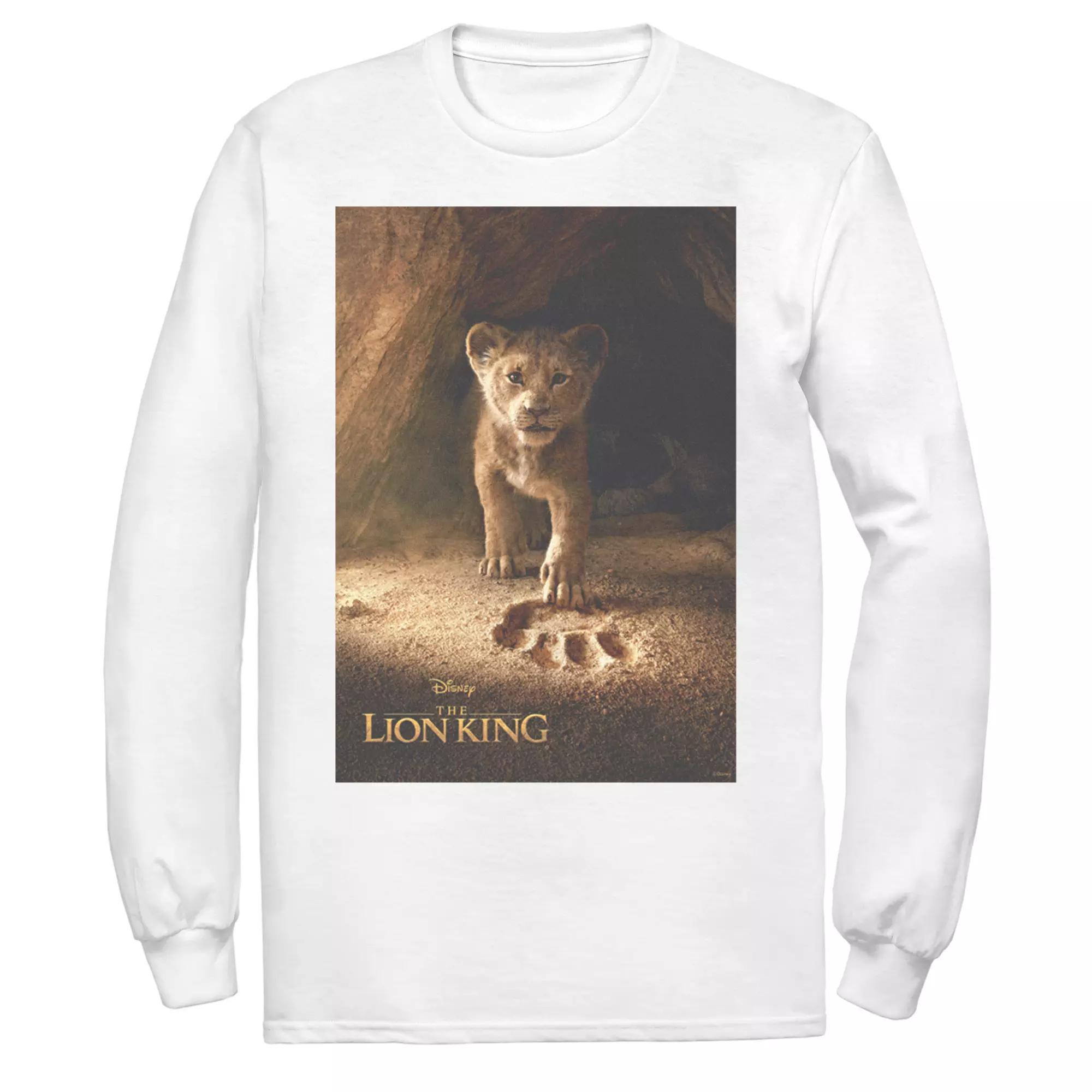 Disney's The Lion King Men's Young Simba Long Sleeve Graphic Tee, Size: XL, White Product Image