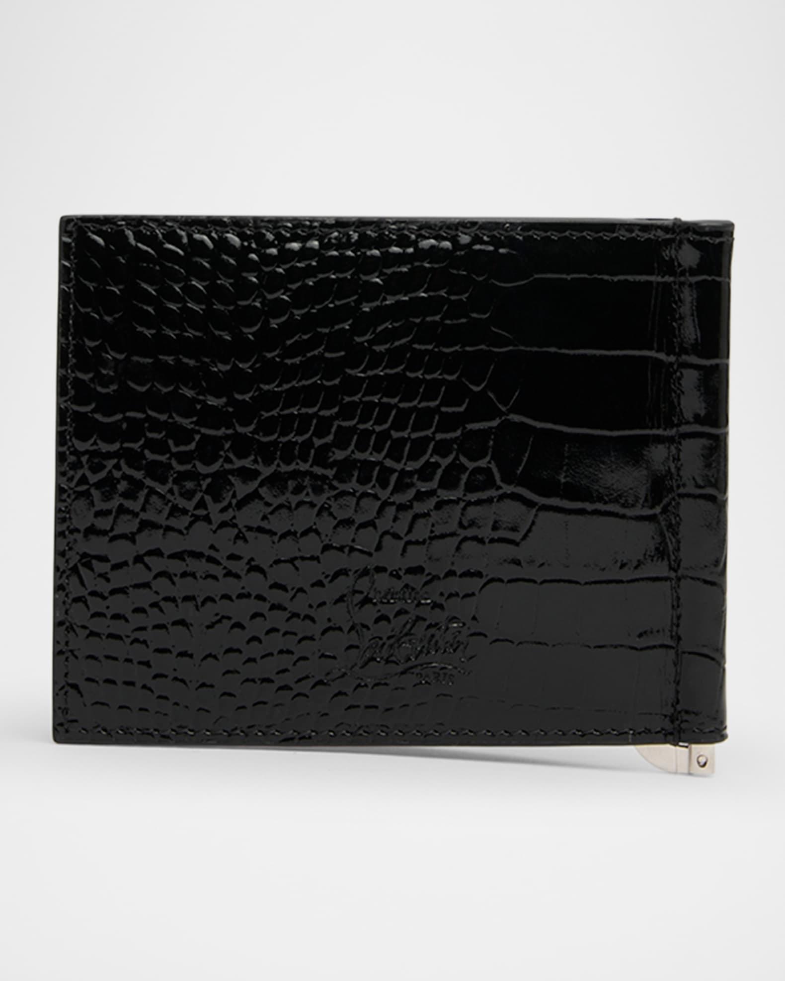 Men's Mooncrest Croc-Print Leather Money Clip Wallet Product Image