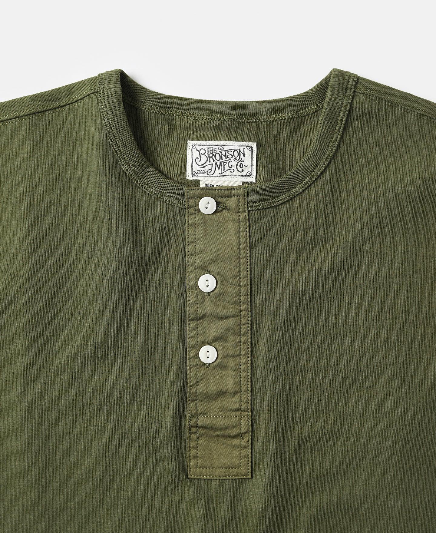 Vintage Short Sleeve Henley T-Shirt - Olive Product Image